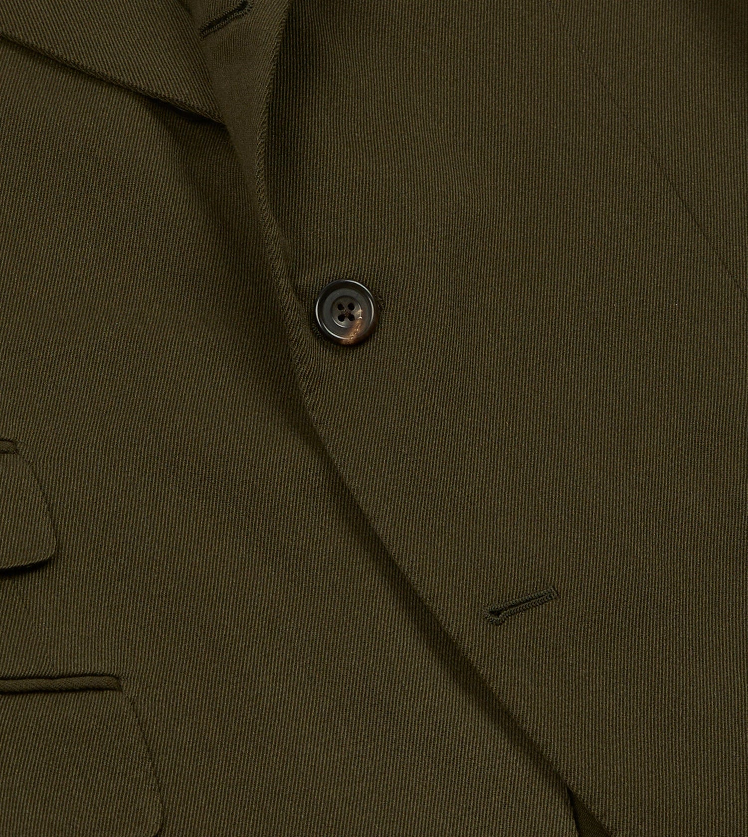 Olive Wool-Cotton Tailored Jacket