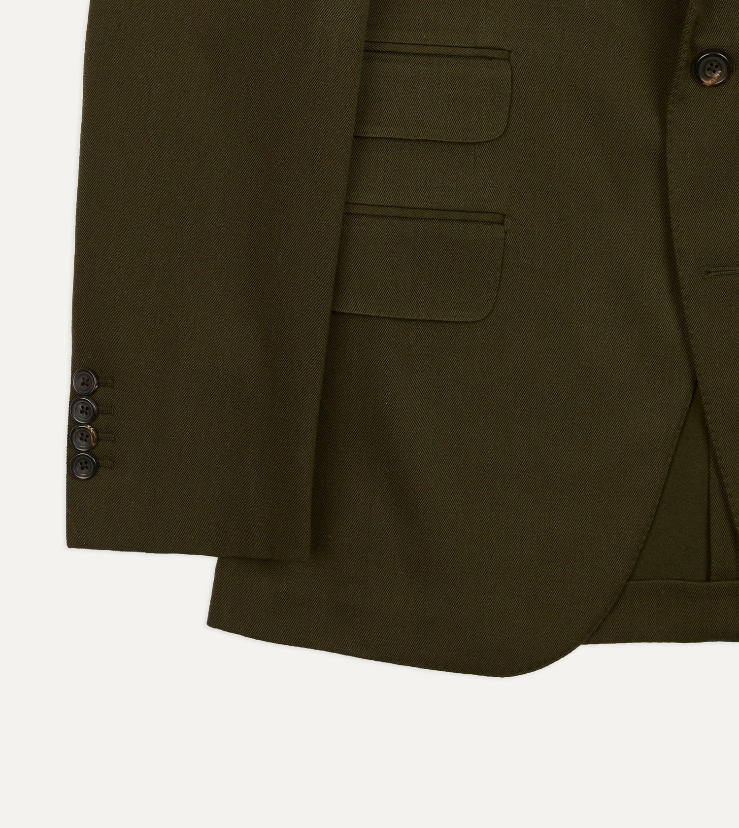 Olive Wool-Cotton Tailored Jacket