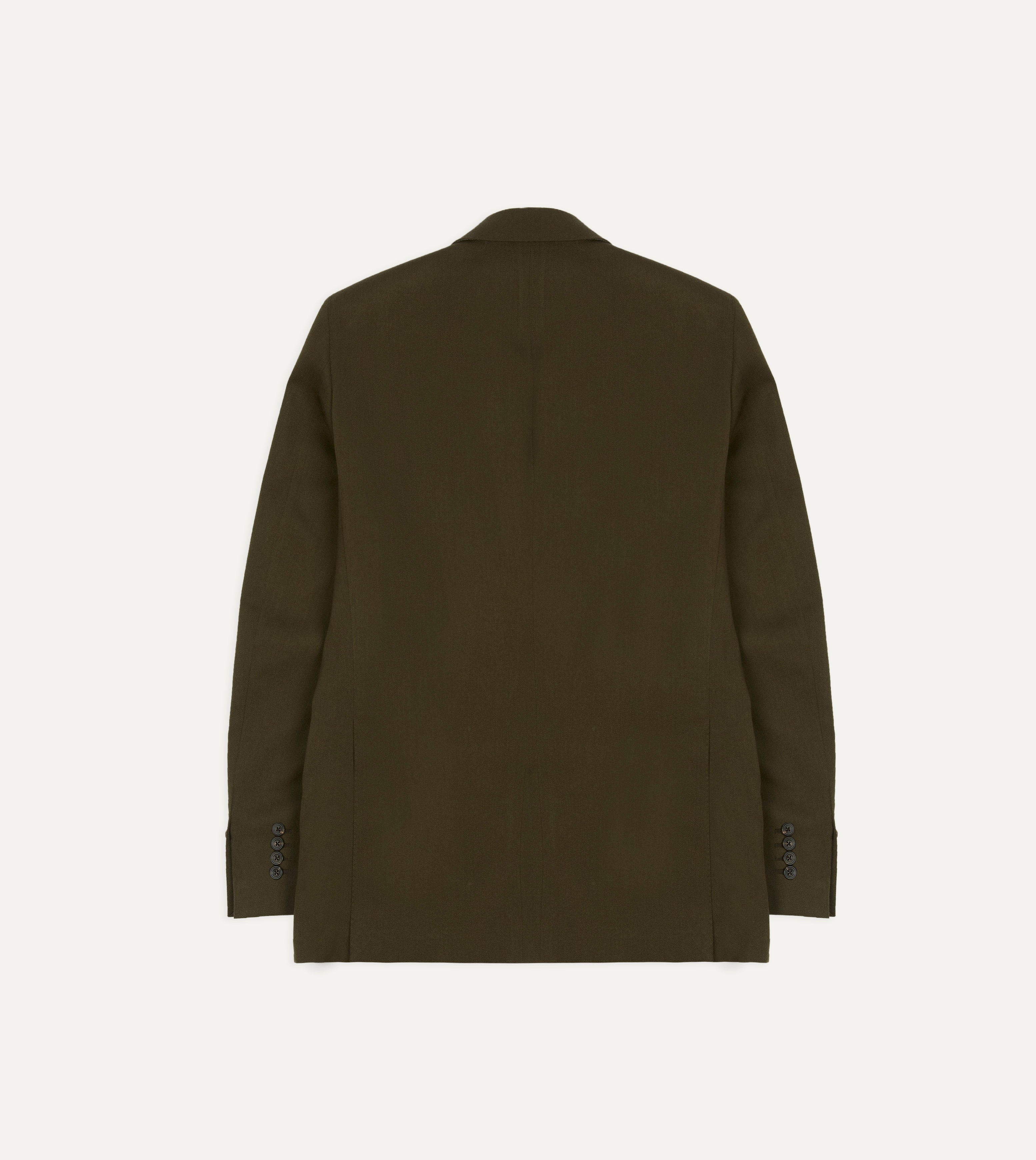 Olive Wool-Cotton Tailored Jacket