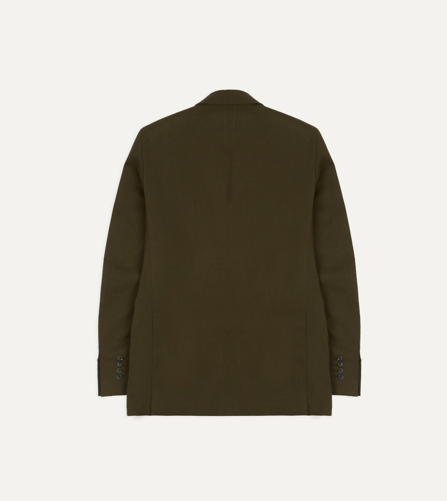 Olive Wool-Cotton Tailored Jacket