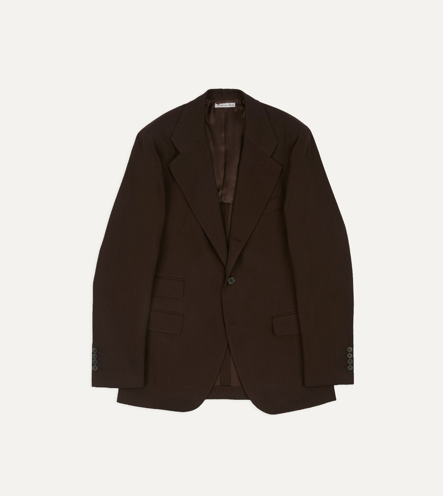 Brown Wool-Cotton Tailored Jacket