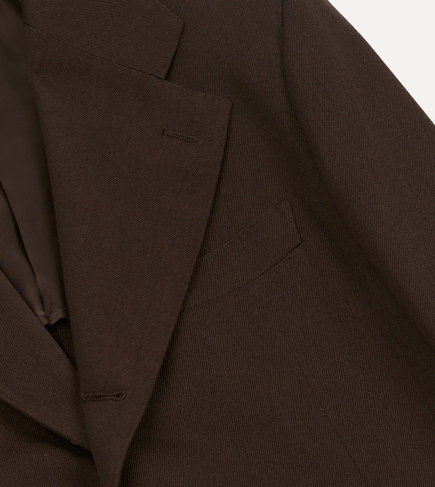 Brown Wool-Cotton Tailored Jacket