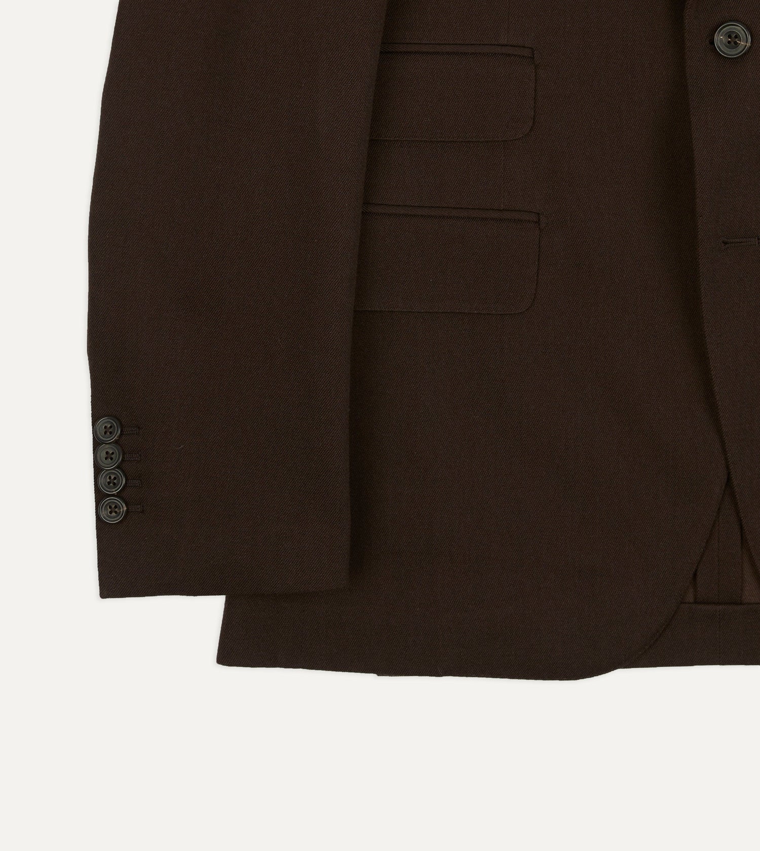 Brown Wool-Cotton Tailored Jacket