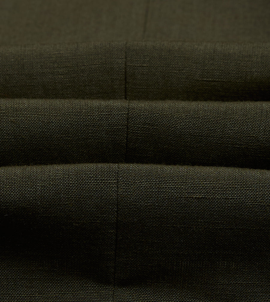 Khaki Green Linen-Wool Tailored Jacket