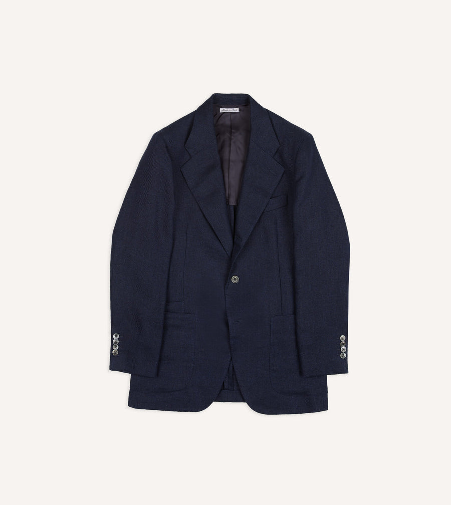 Navy Linen Blazer