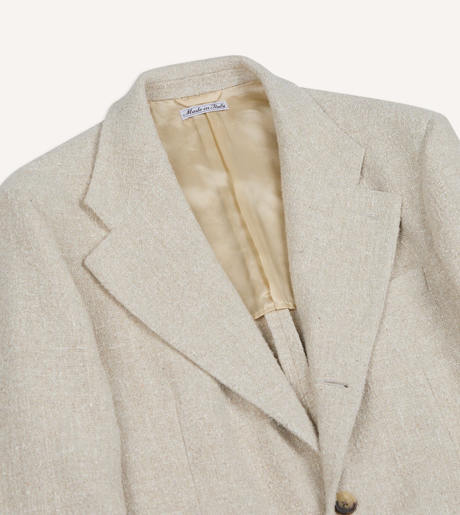 Ecru Silk-Canapa Tweed Blazer