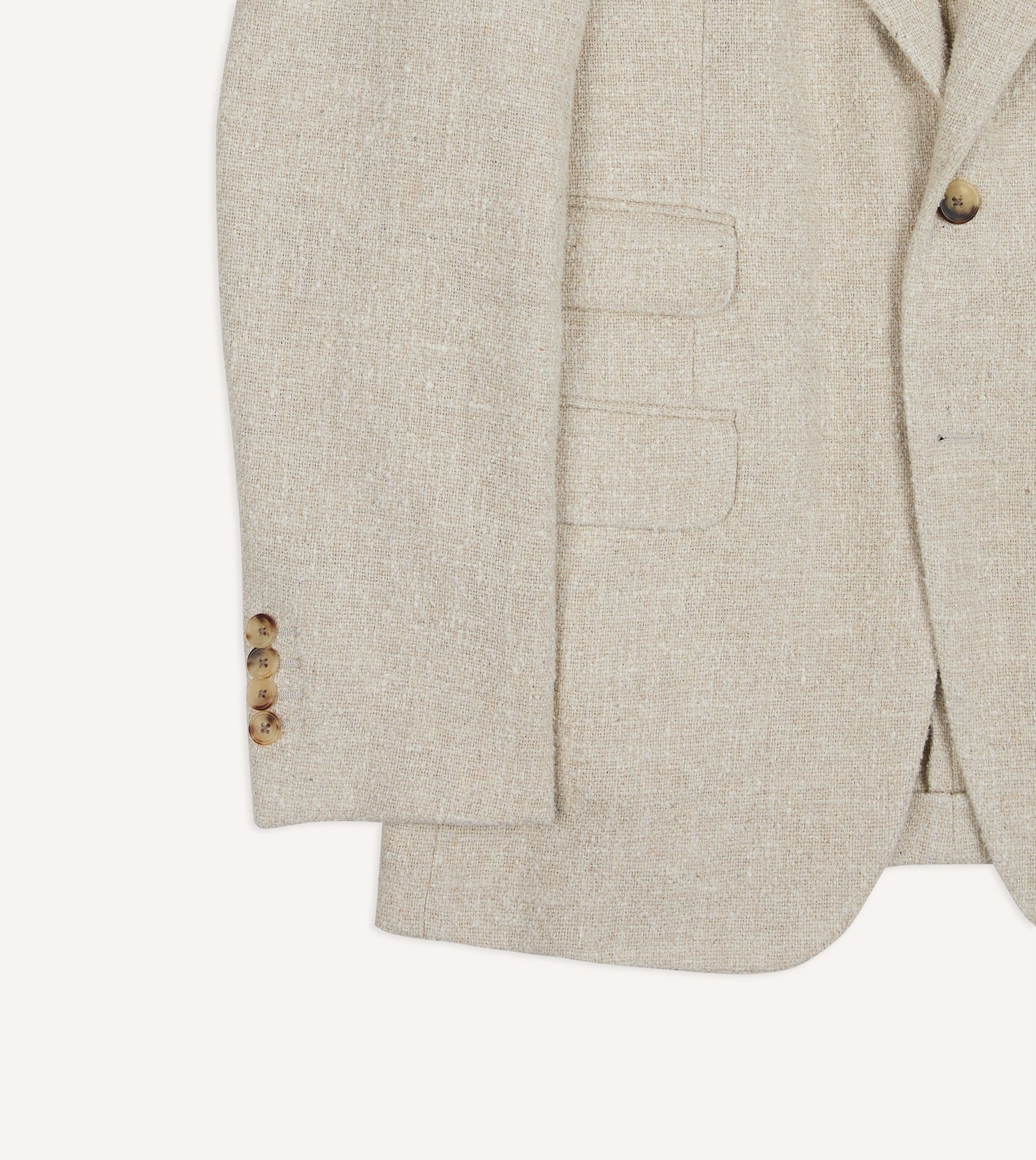Ecru Silk-Canapa Tweed Blazer