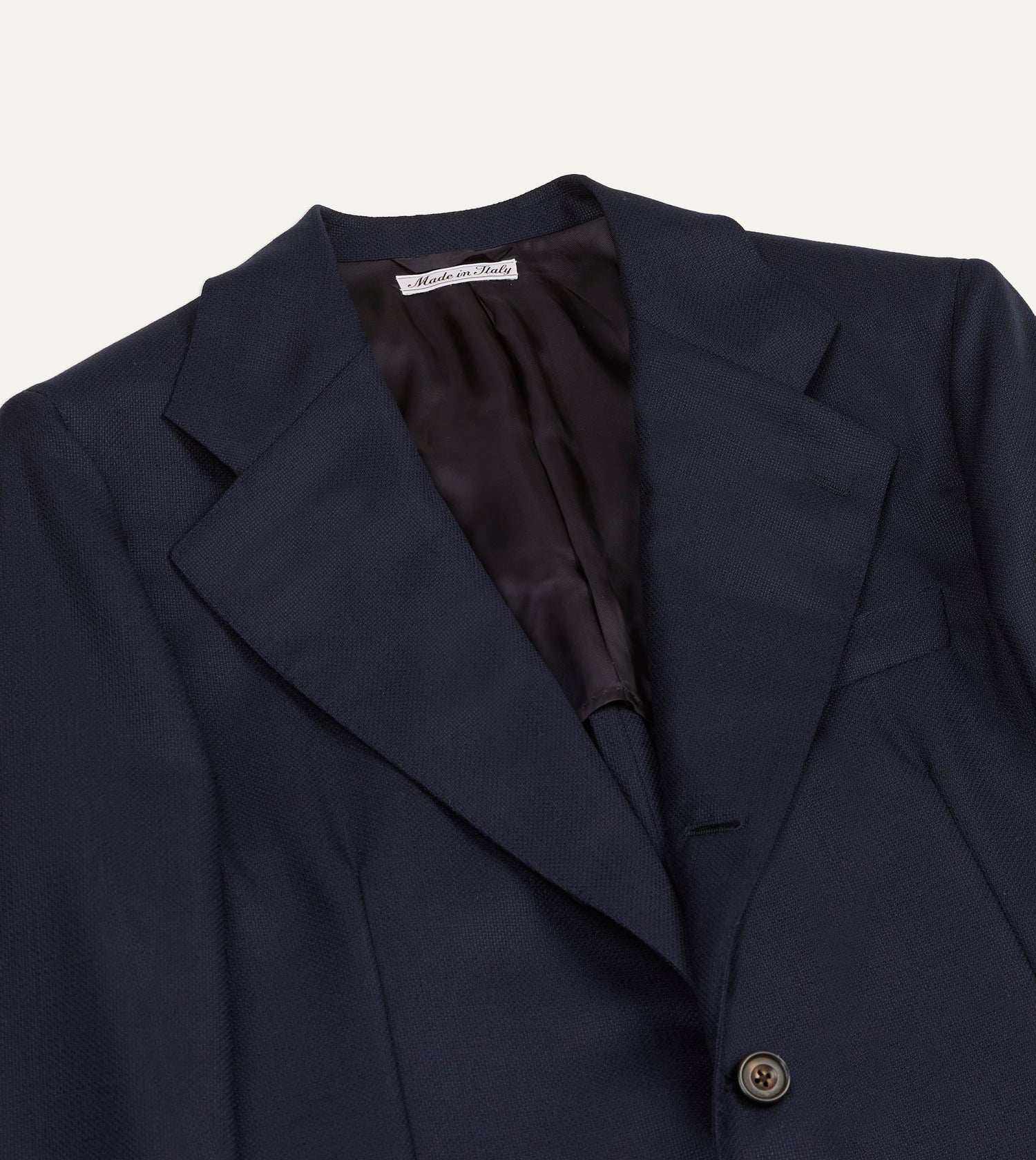 Navy Wool Hopsack Travel Blazer