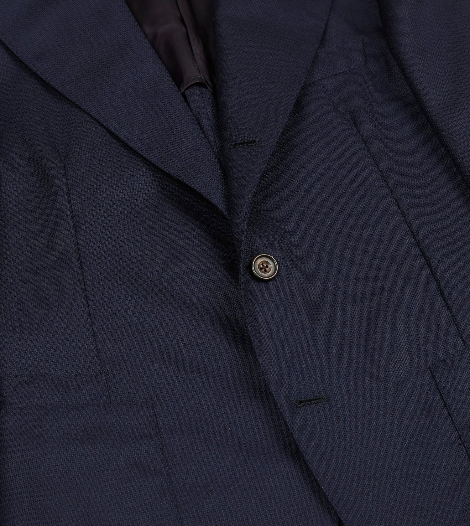 Navy Wool Hopsack Travel Blazer