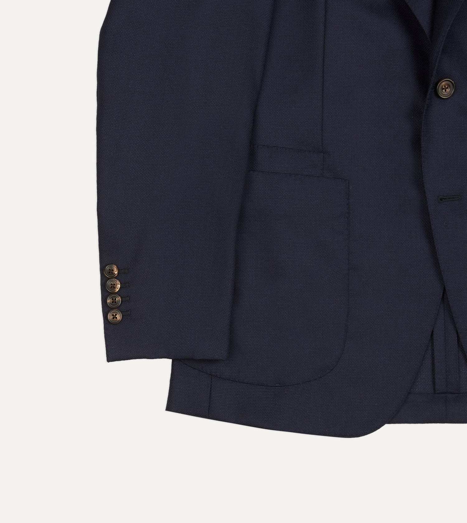 Navy Wool Hopsack Travel Blazer
