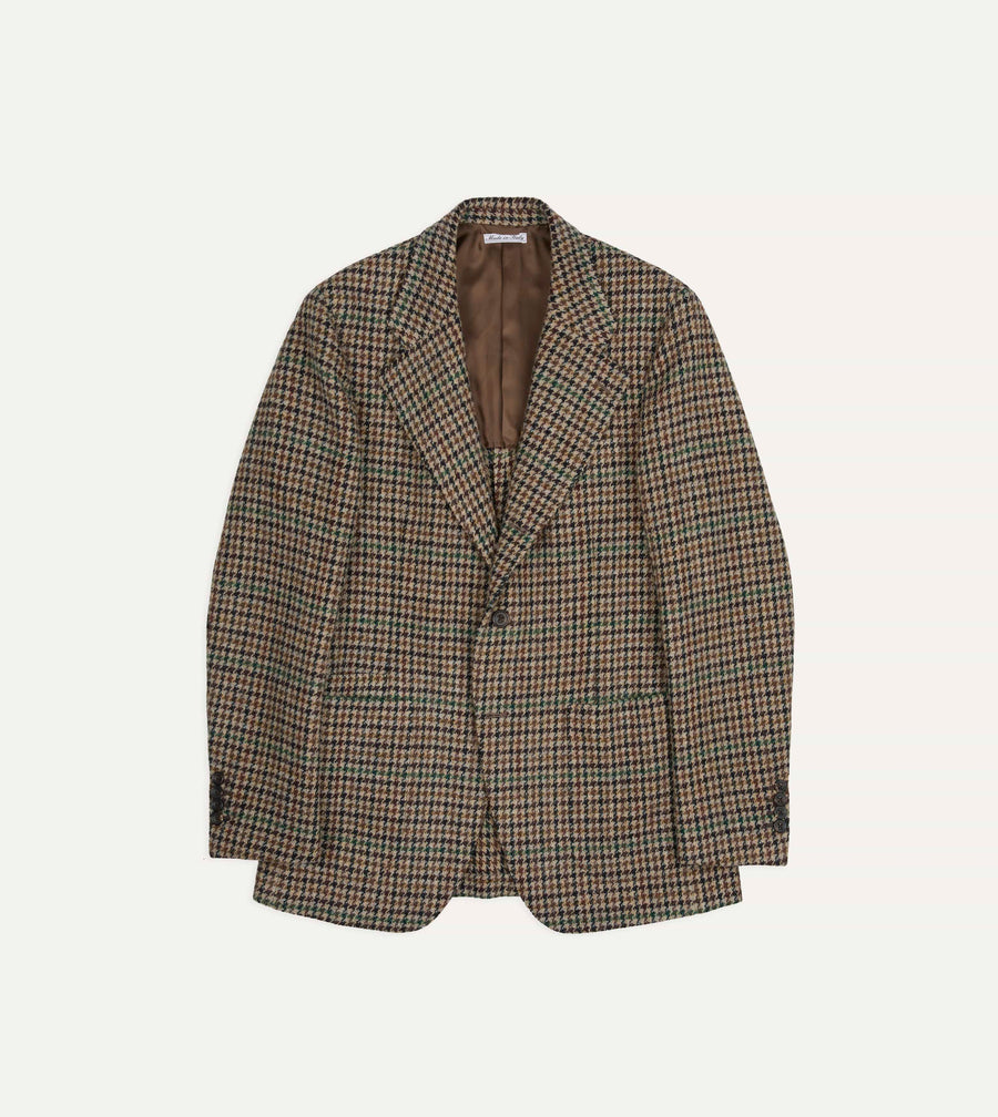 Brown and Green Houndstooth Harris Tweed® Blazer