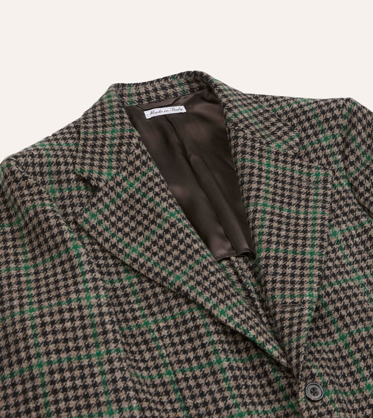 Dark Brown and Green Houndstooth Harris Tweed® Blazer