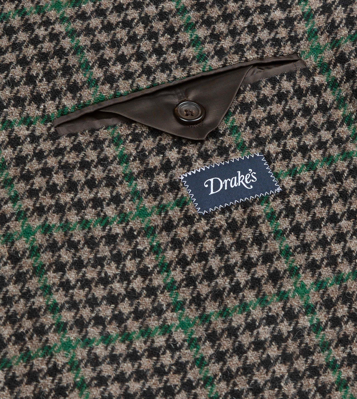 Dark Brown and Green Houndstooth Harris Tweed® Blazer