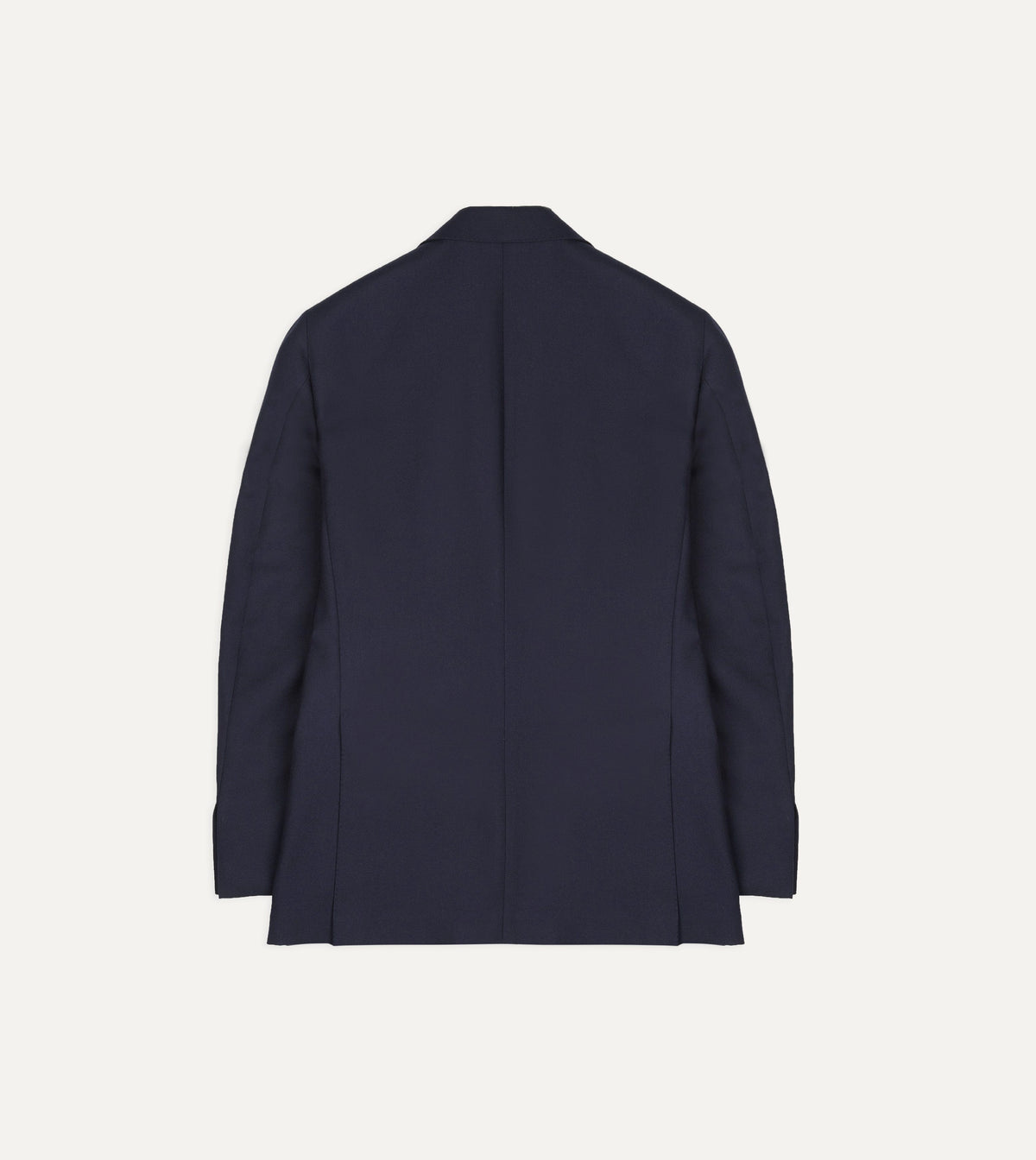 Navy Wool-Cotton Twill Tailored Jacket
