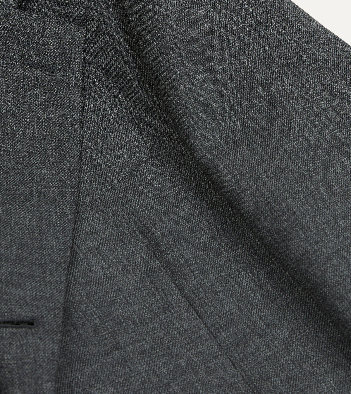 Grey Wool-Cotton Twill Tailored Jacket