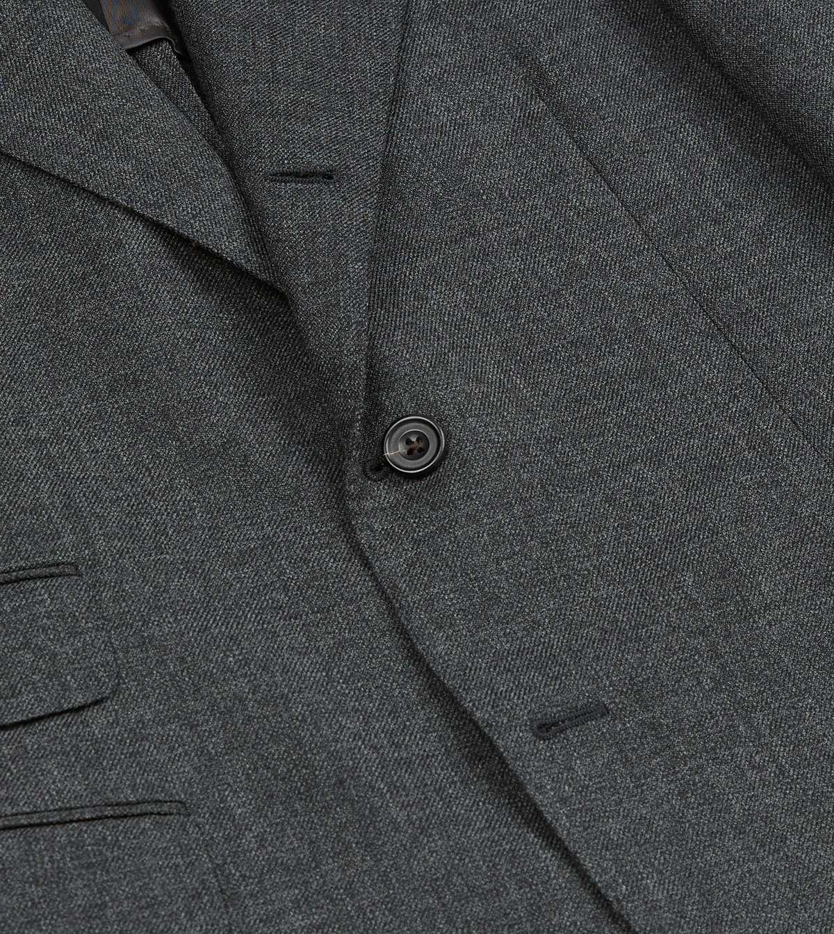 Grey Wool-Cotton Twill Tailored Jacket