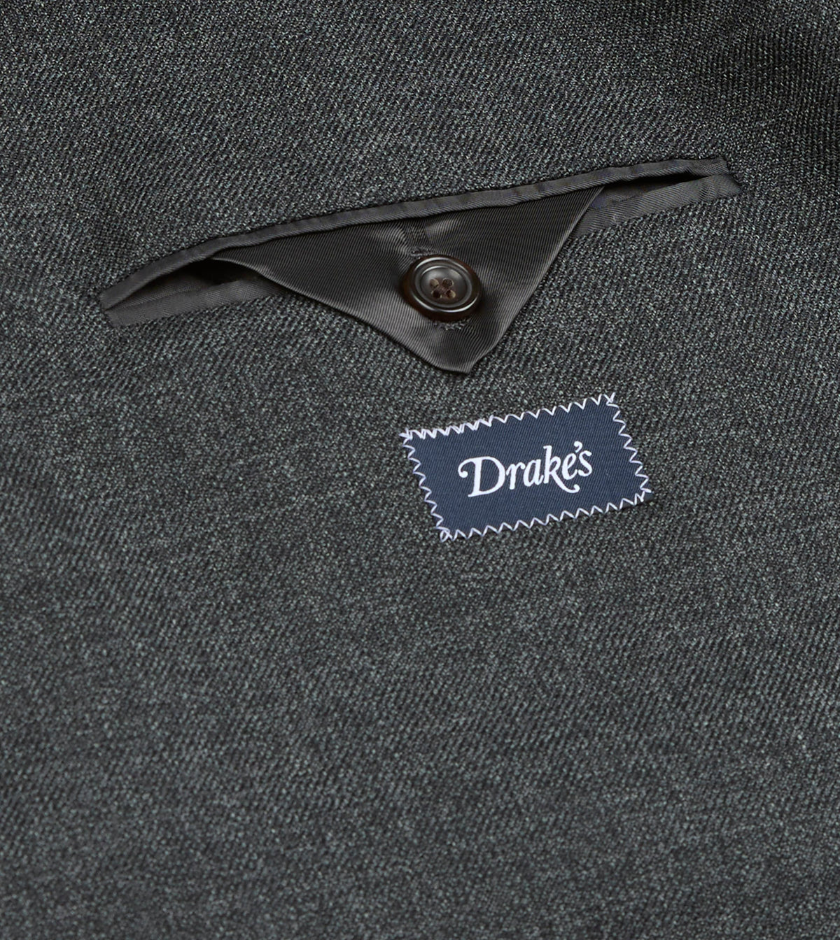 Grey Wool-Cotton Twill Tailored Jacket