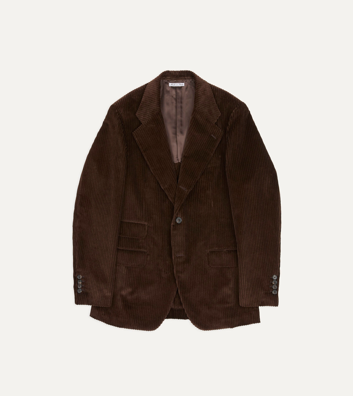 Brown Cotton Corduroy Tailored Jacket