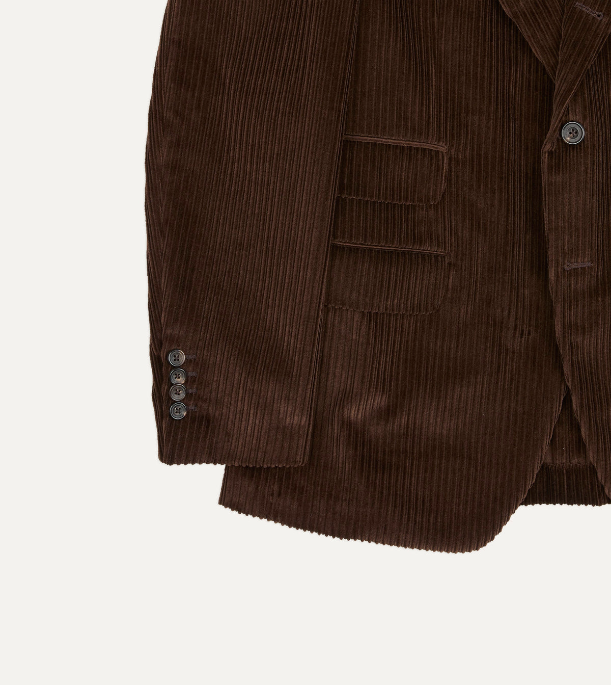 Brown Cotton Corduroy Tailored Jacket