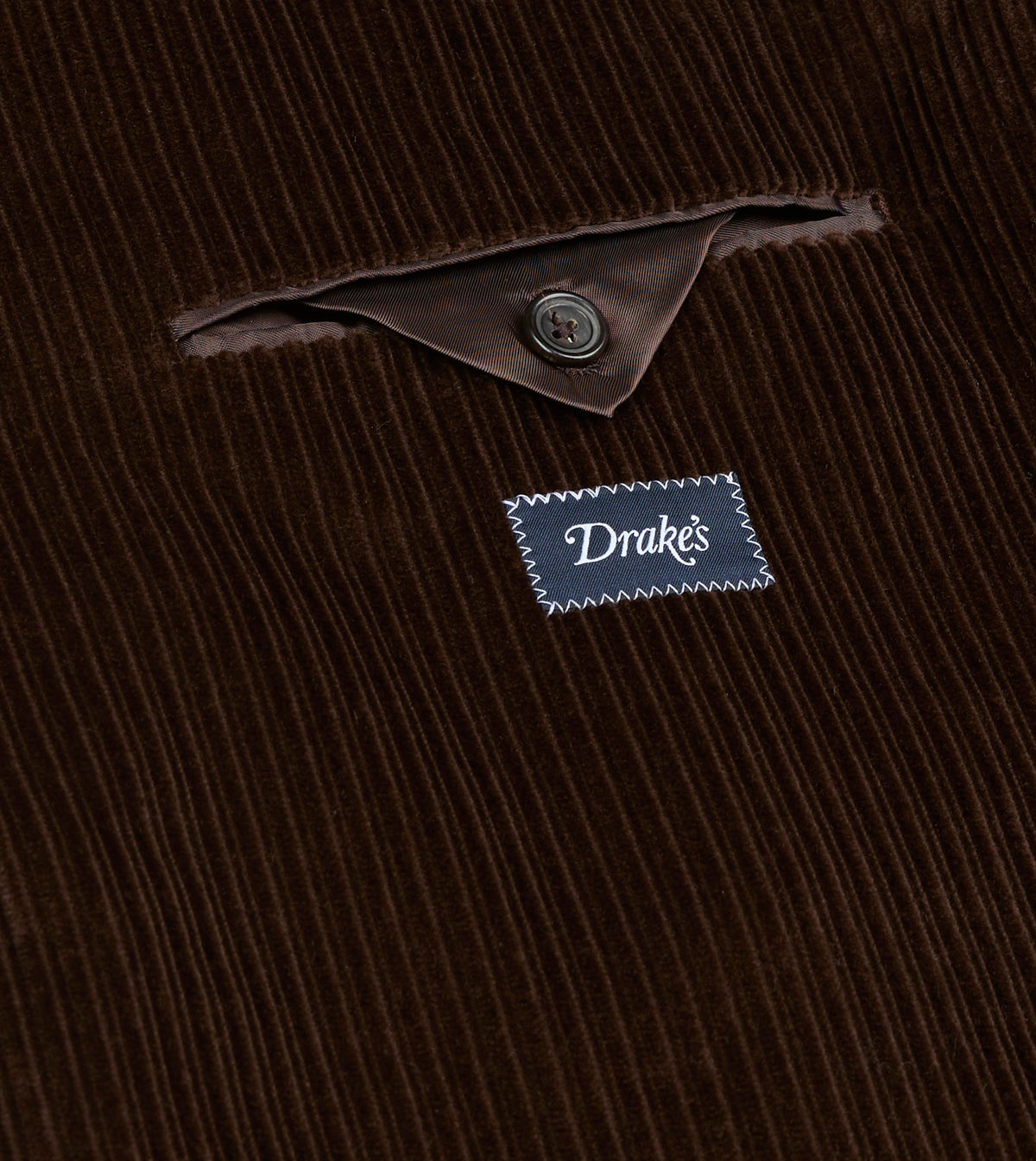 Brown Cotton Corduroy Tailored Jacket