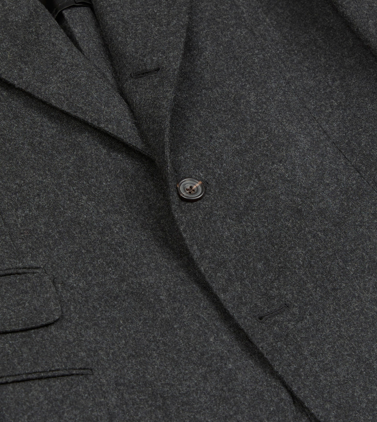 Charcoal Wool Flannel Tailored Jacket