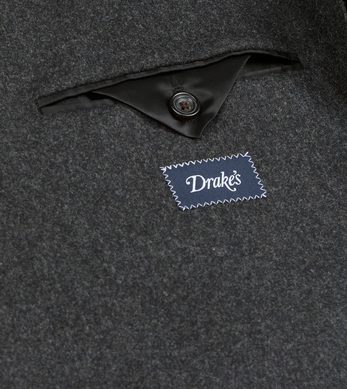 Charcoal Wool Flannel Tailored Jacket