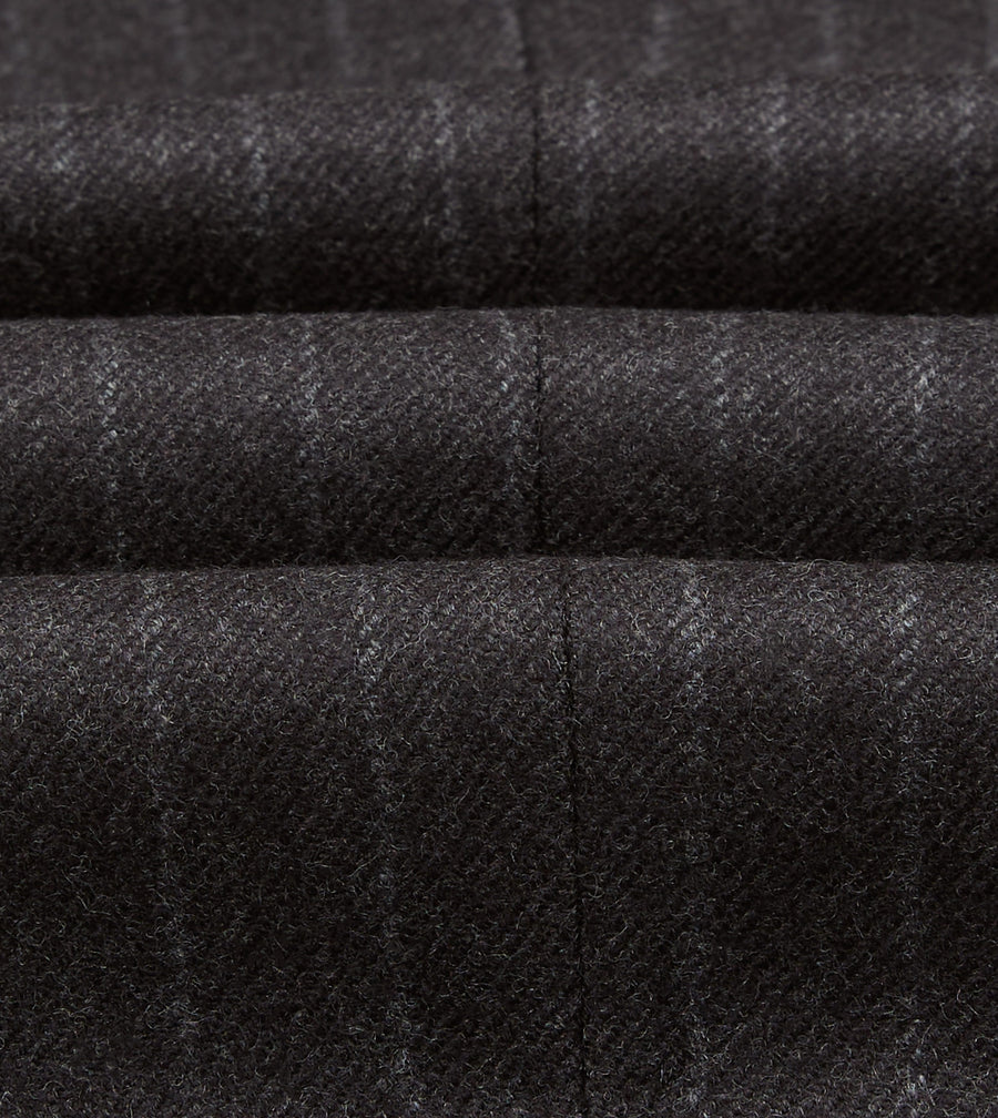 Charcoal Pinstripe Wool Flannel Tailored Jacket