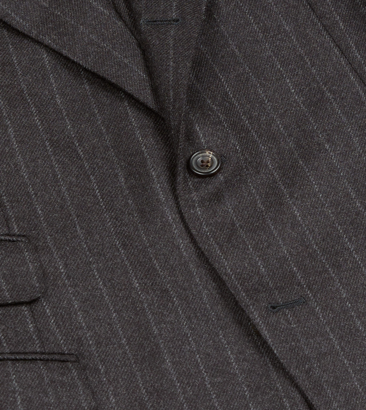 Charcoal Pinstripe Wool Flannel Tailored Jacket
