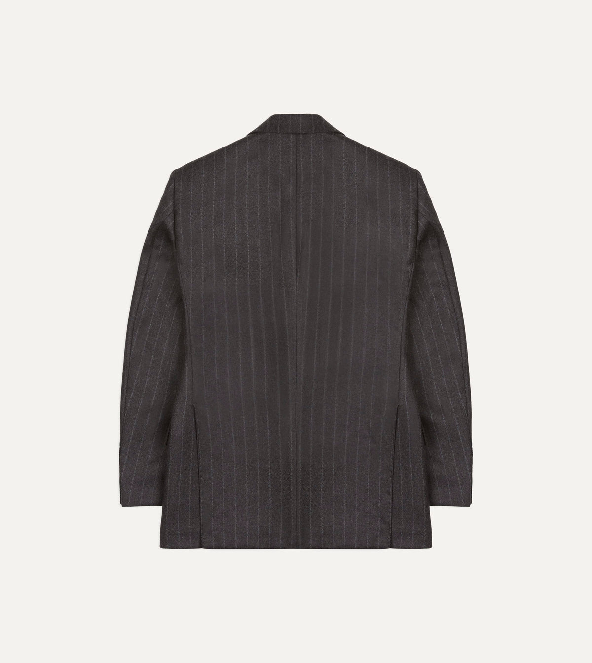 Charcoal Pinstripe Wool Flannel Tailored Jacket