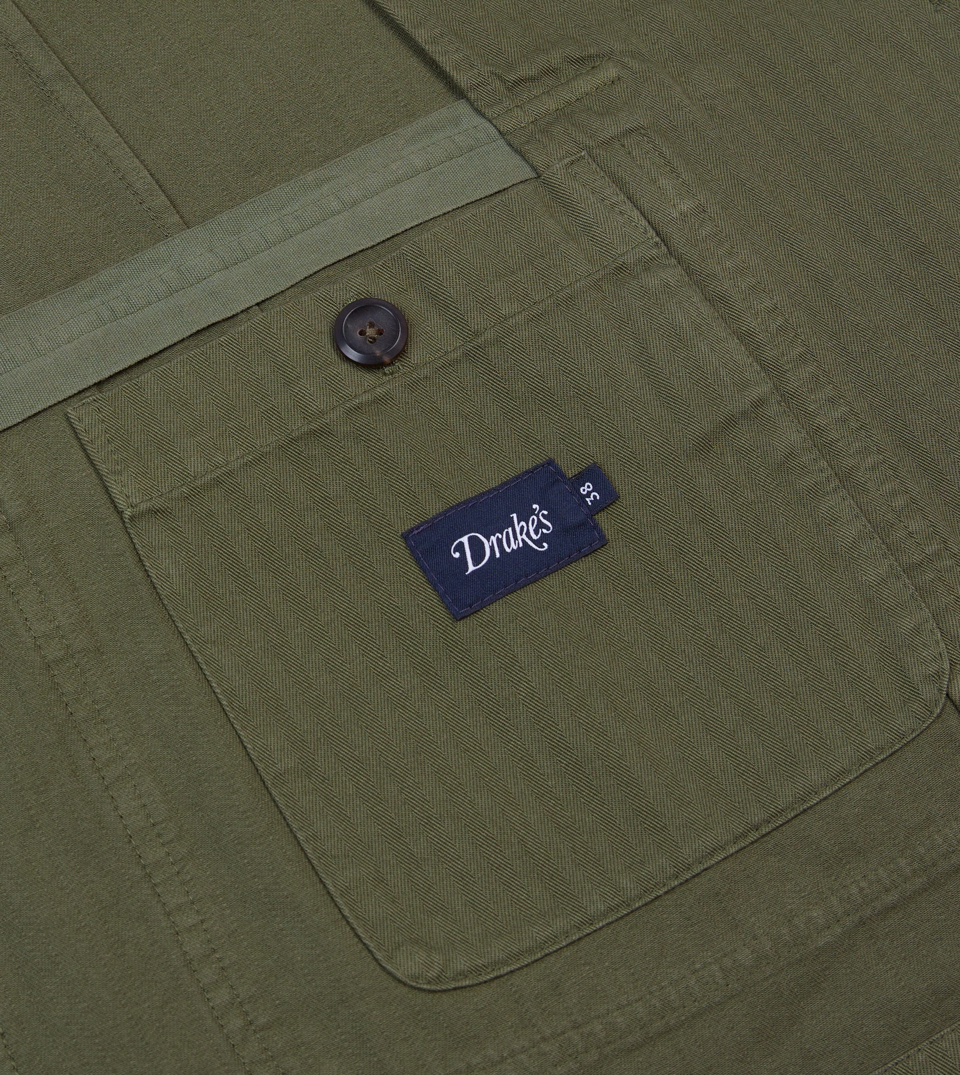 Olive Herringbone Cotton Games Blazer Mk. I – Drakes