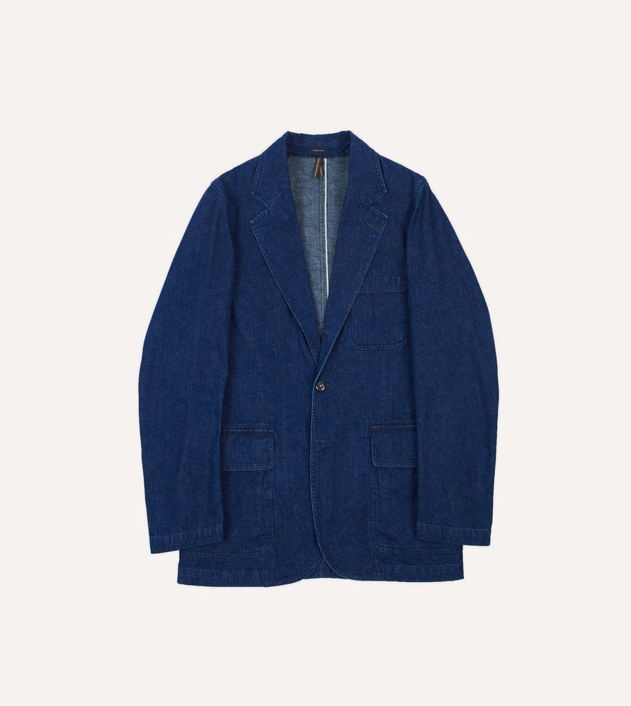 Indigo Cotton-Linen Games Blazer Mk. I