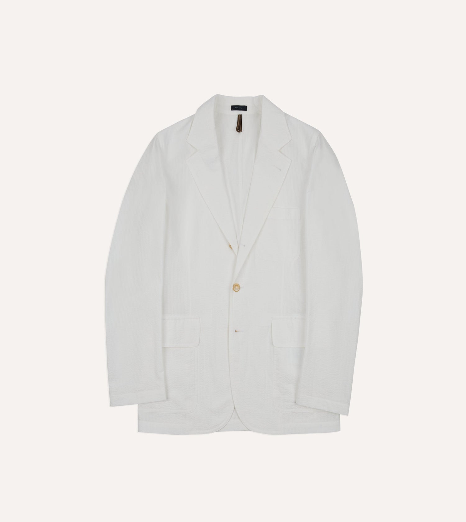 Michael McGregor for Drake’s White Seersucker Games Blazer Mk. I