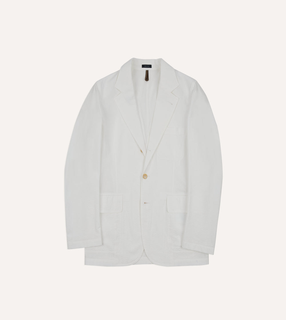 Michael McGregor for Drake’s White Seersucker Games Blazer Mk. I