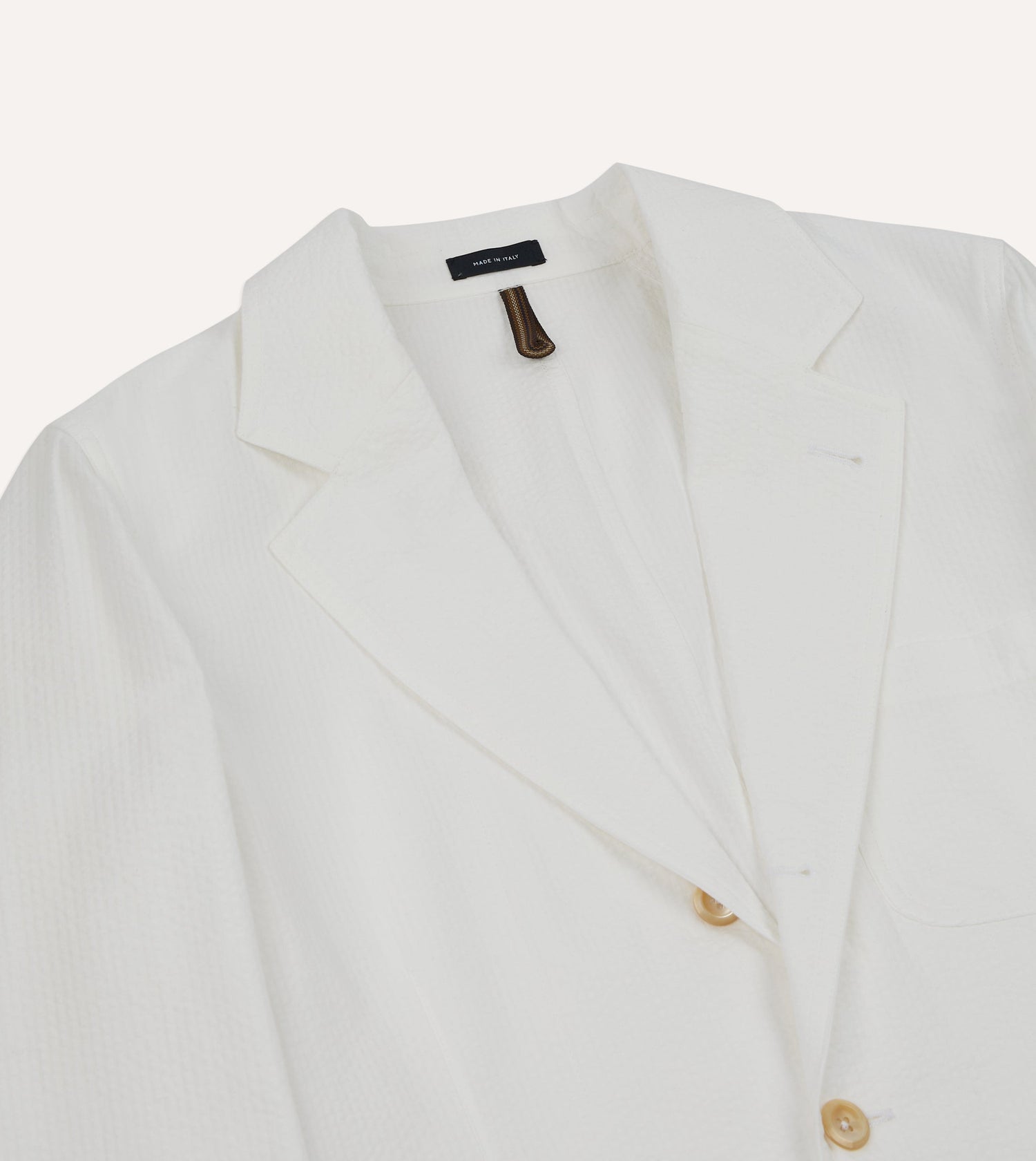 Michael McGregor for Drake’s White Seersucker Games Blazer Mk. I