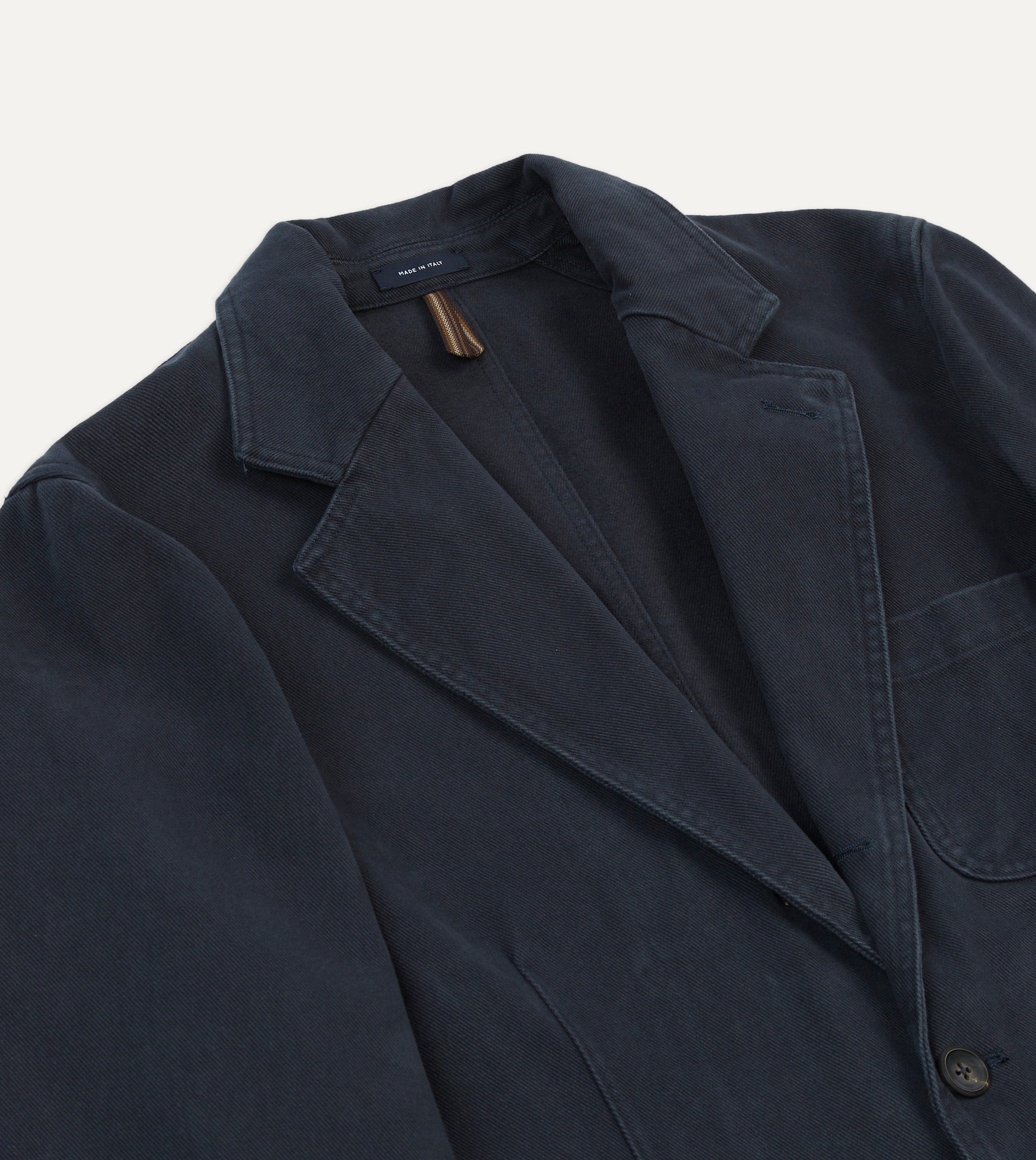 Dark Navy Heavy Cotton Twill Games Blazer Mk. I – Drakes