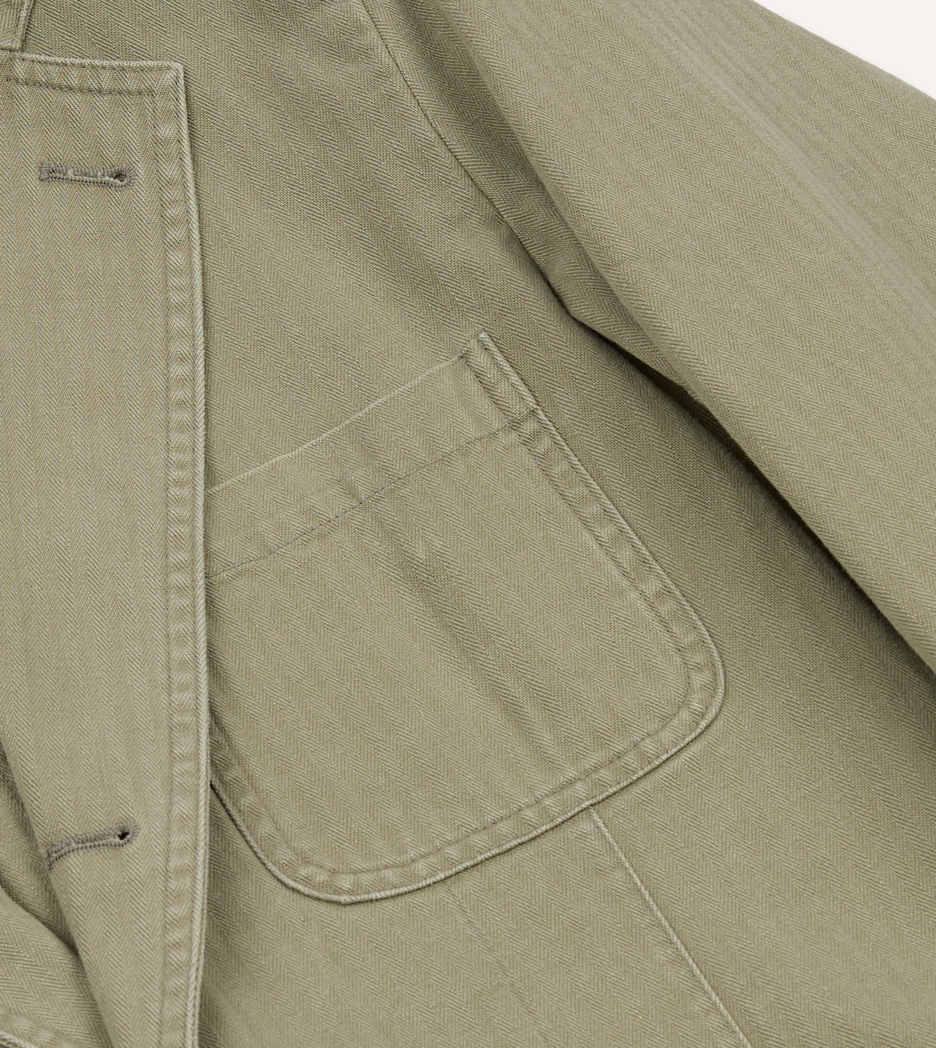 Olive Herringbone Twill Cotton Games Blazer Mk. I – Drakes