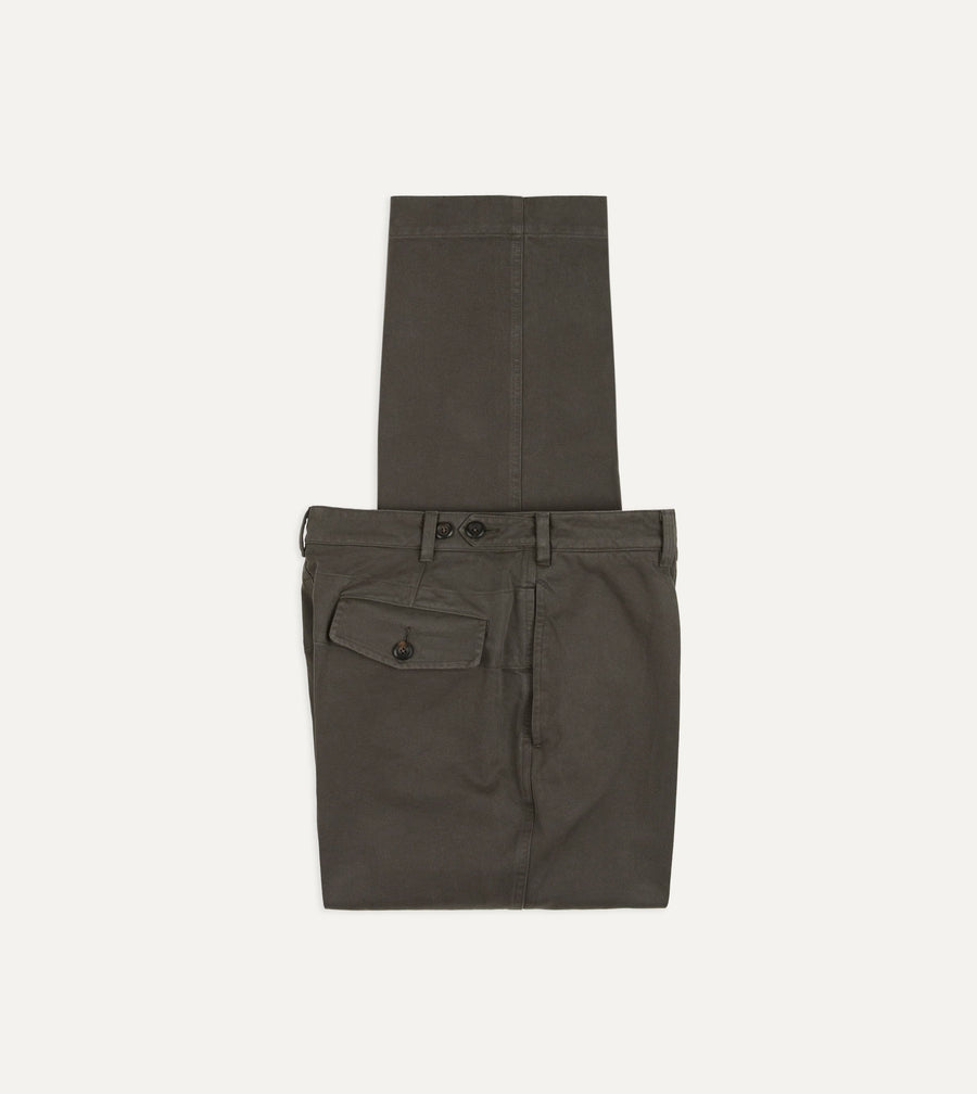 Grey Moleskin Twill Games Trousers
