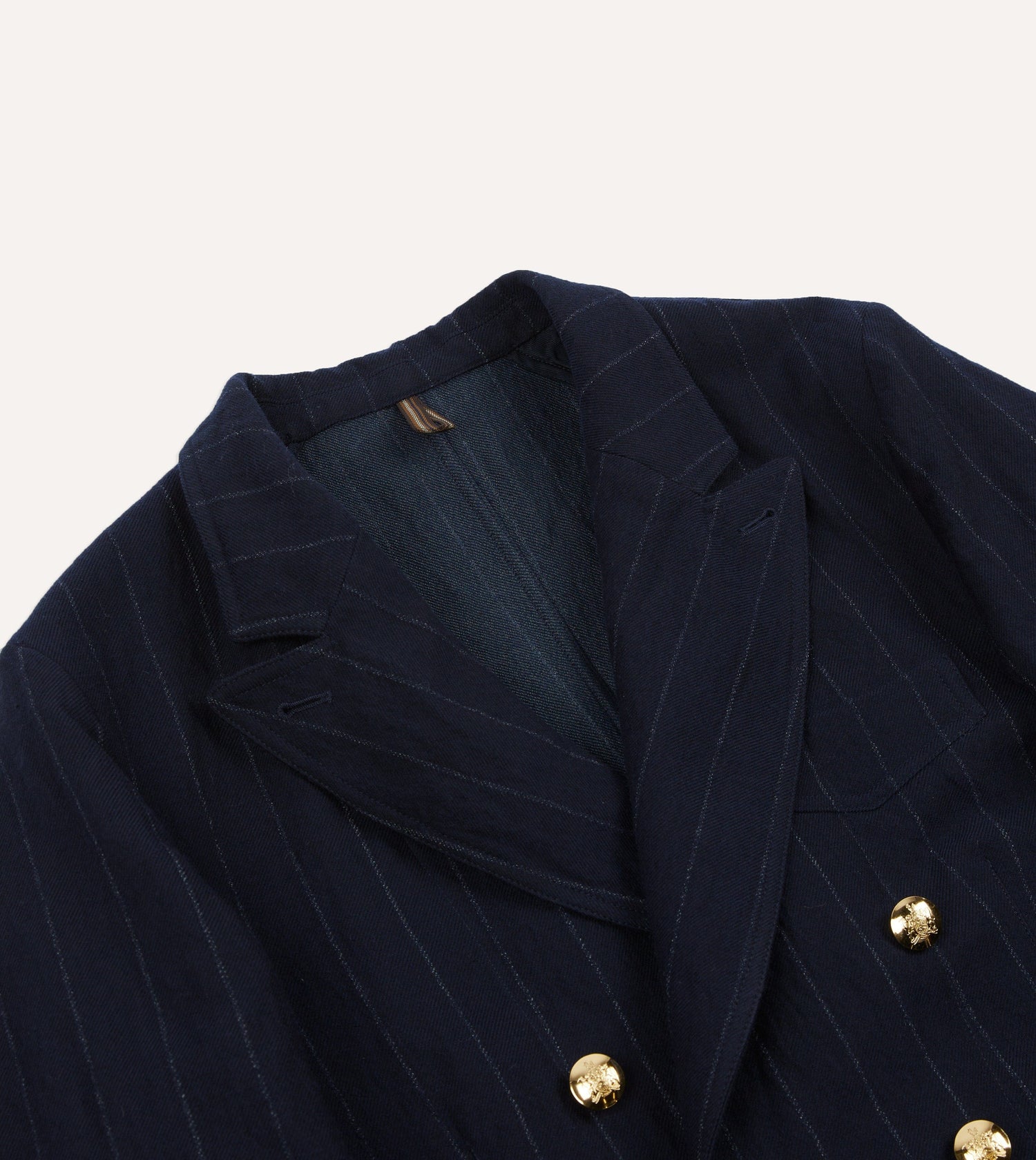 Navy Pin Stripe Wool-Cotton Games Blazer Mk. III – Drakes 
