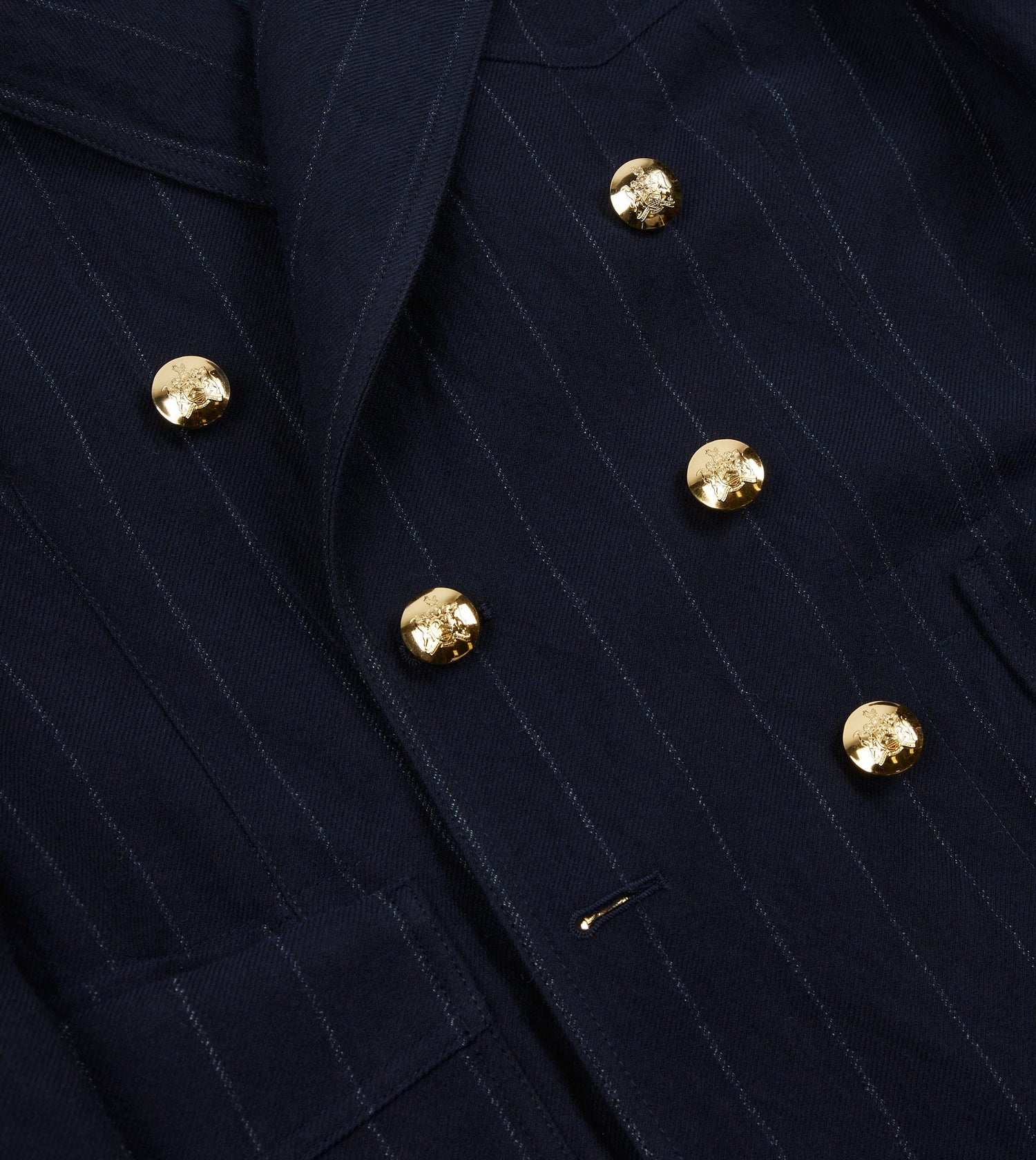 Navy Pin Stripe Wool-Cotton Games Blazer Mk. III – Drakes
