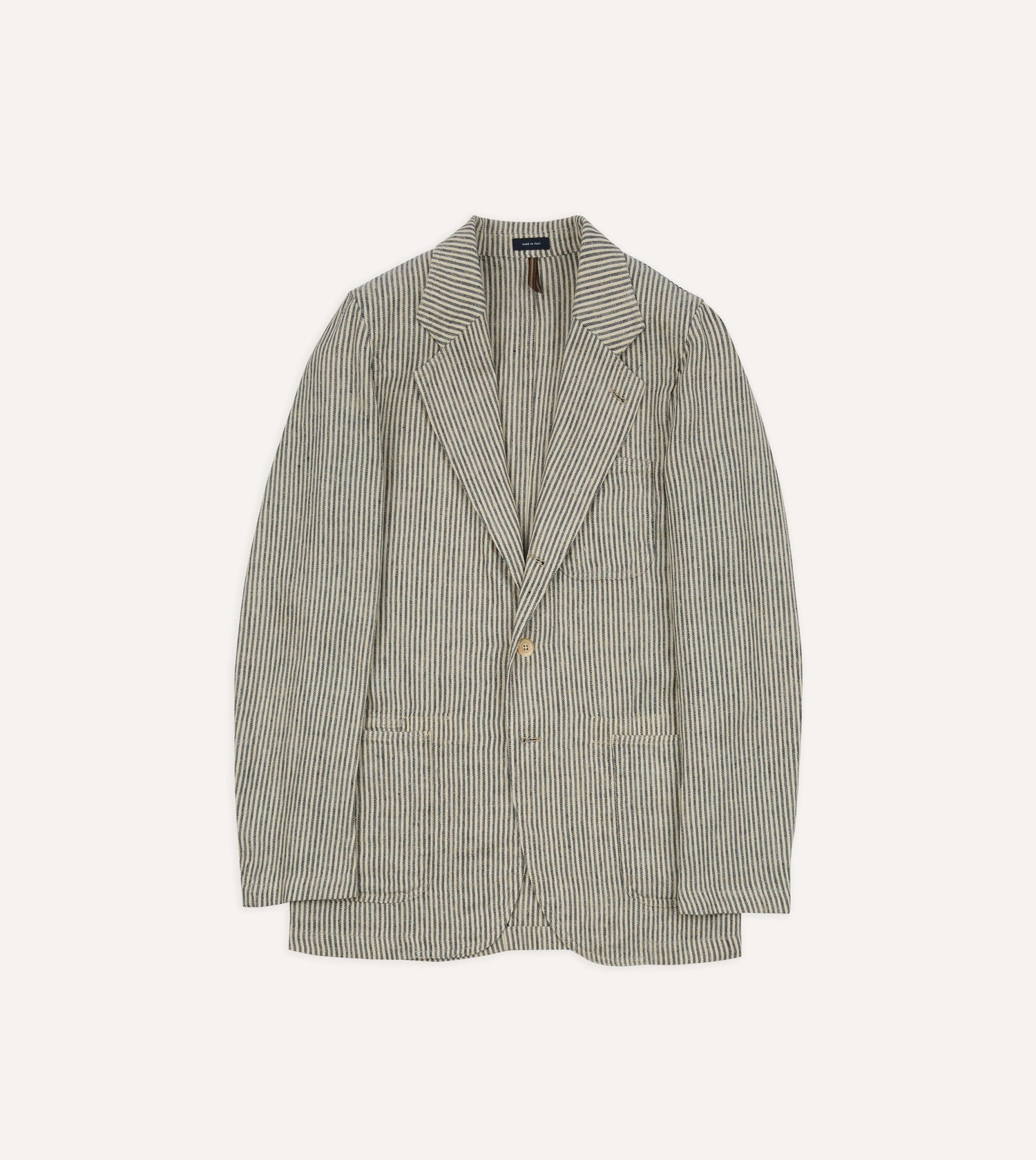 Navy and Ecru Stripe Oxford Linen Games Blazer Mk. IV