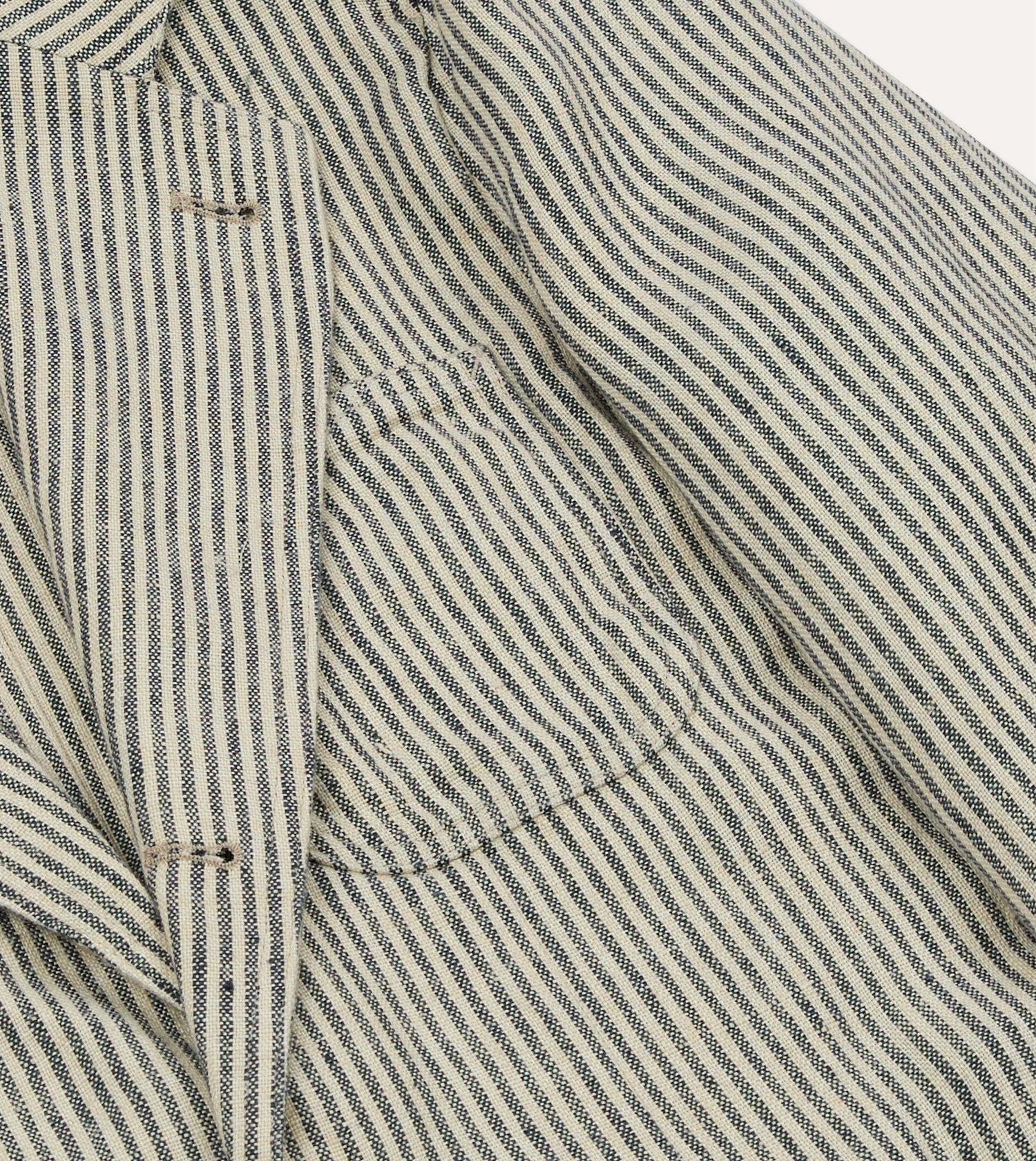 Navy and Ecru Stripe Oxford Linen Games Blazer Mk. IV