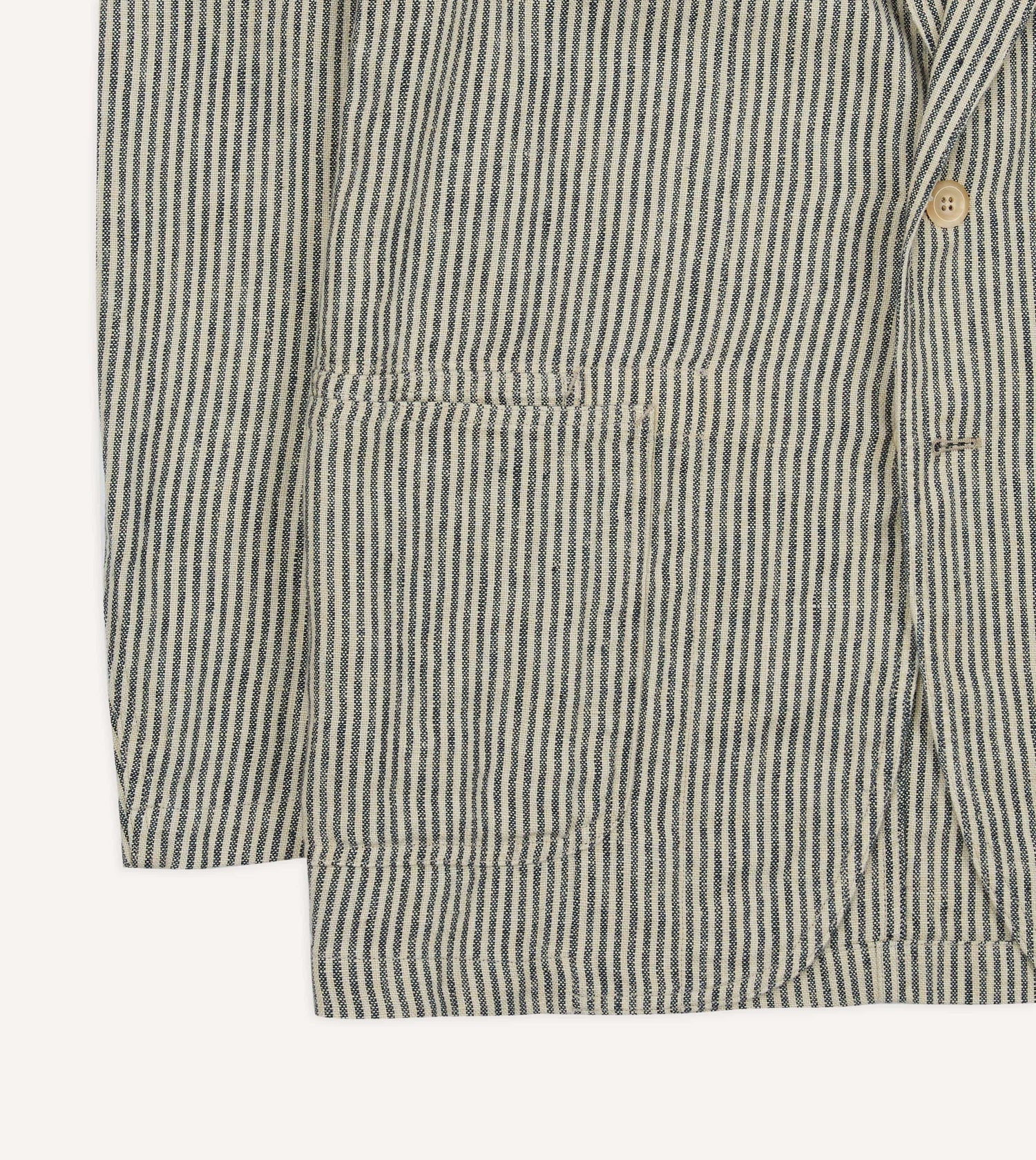 Navy and Ecru Stripe Oxford Linen Games Blazer Mk. IV