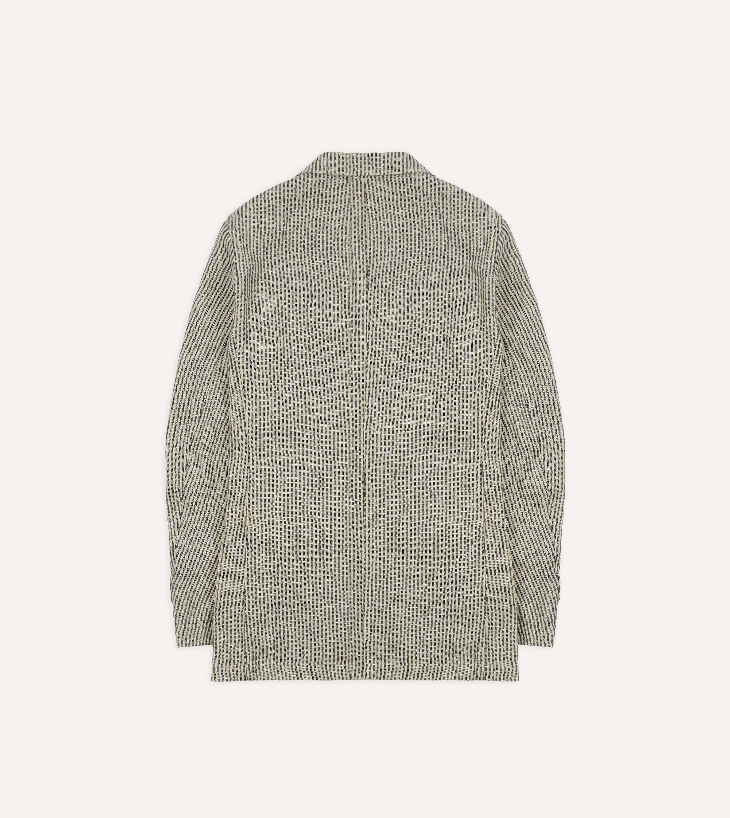 Navy and Ecru Stripe Oxford Linen Games Blazer Mk. IV