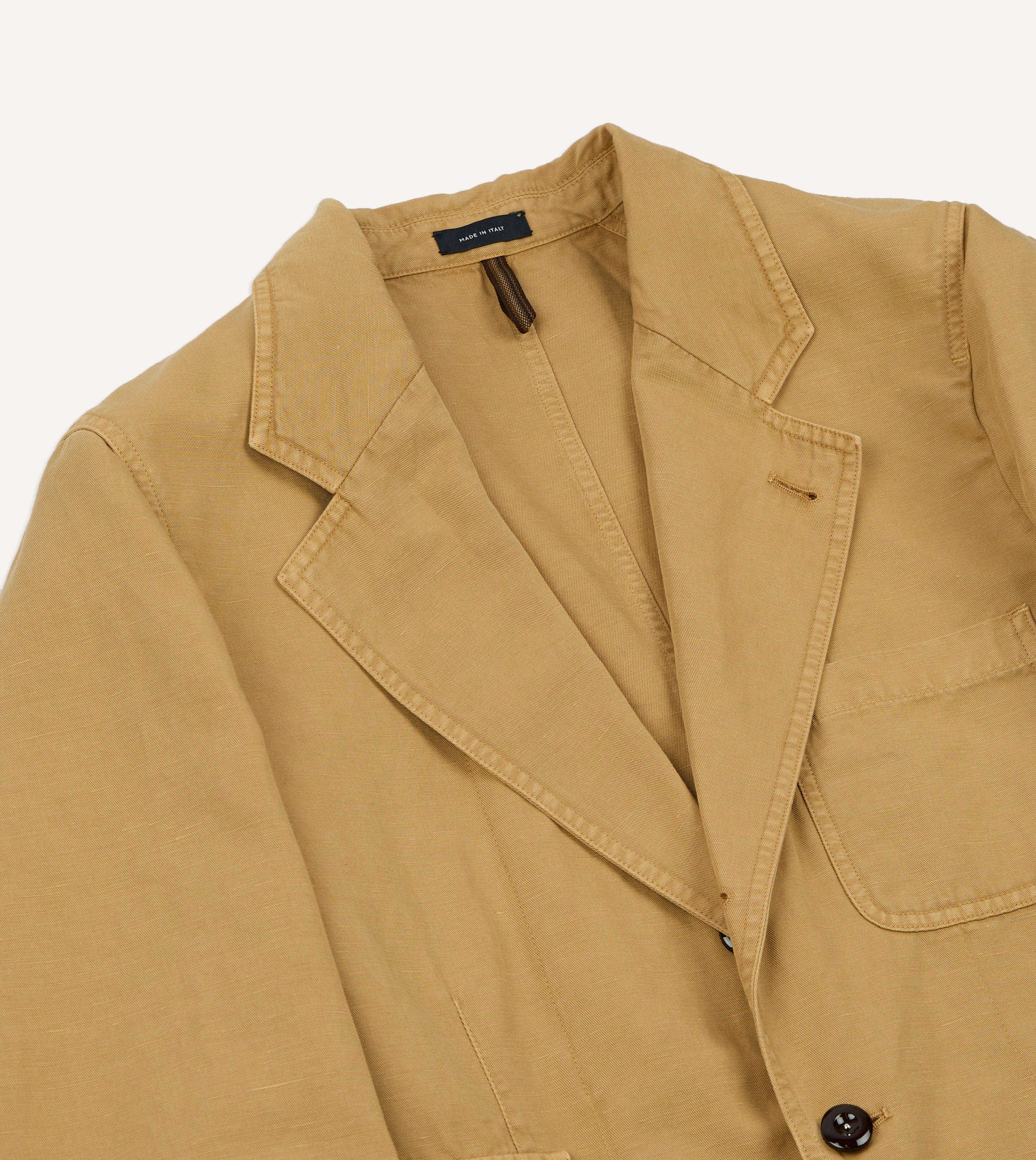 Sand Cotton-Linen Games Blazer Mk. IV – Drakes