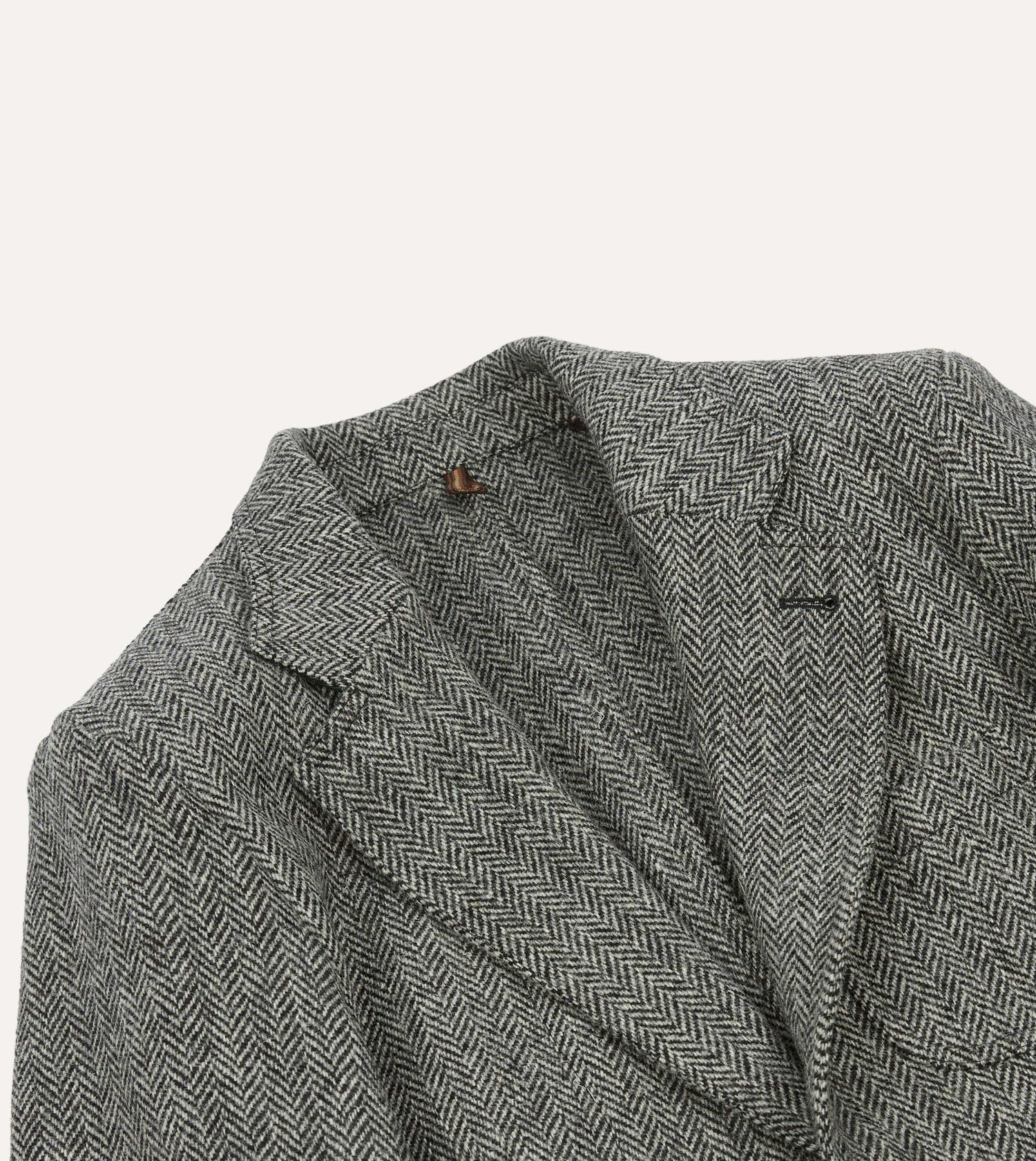 Grey Herringbone Harris Tweed Games Blazer Mk. VII – Drakes