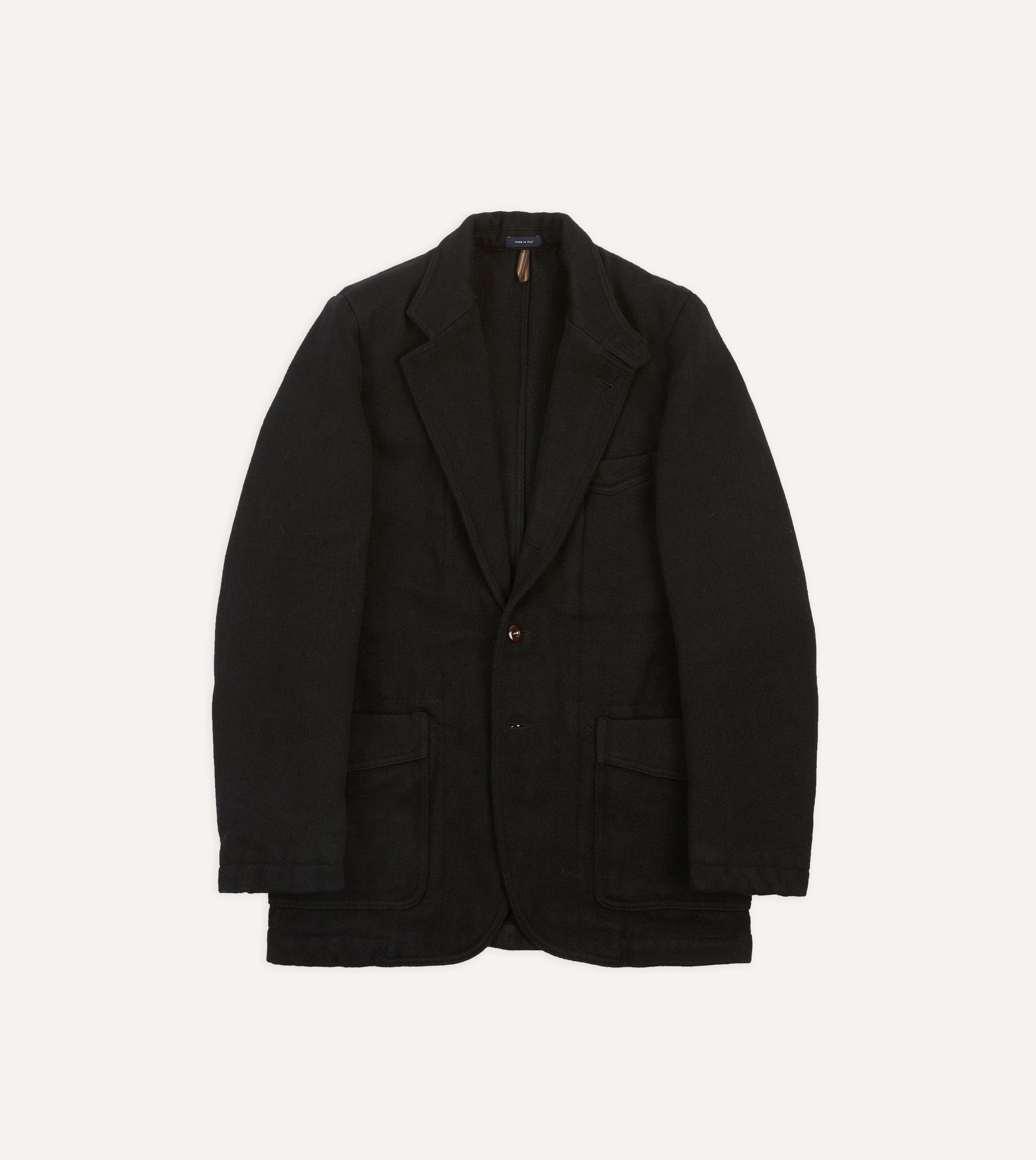Navy Wool-Cotton Twill Field Games Blazer – Drakes