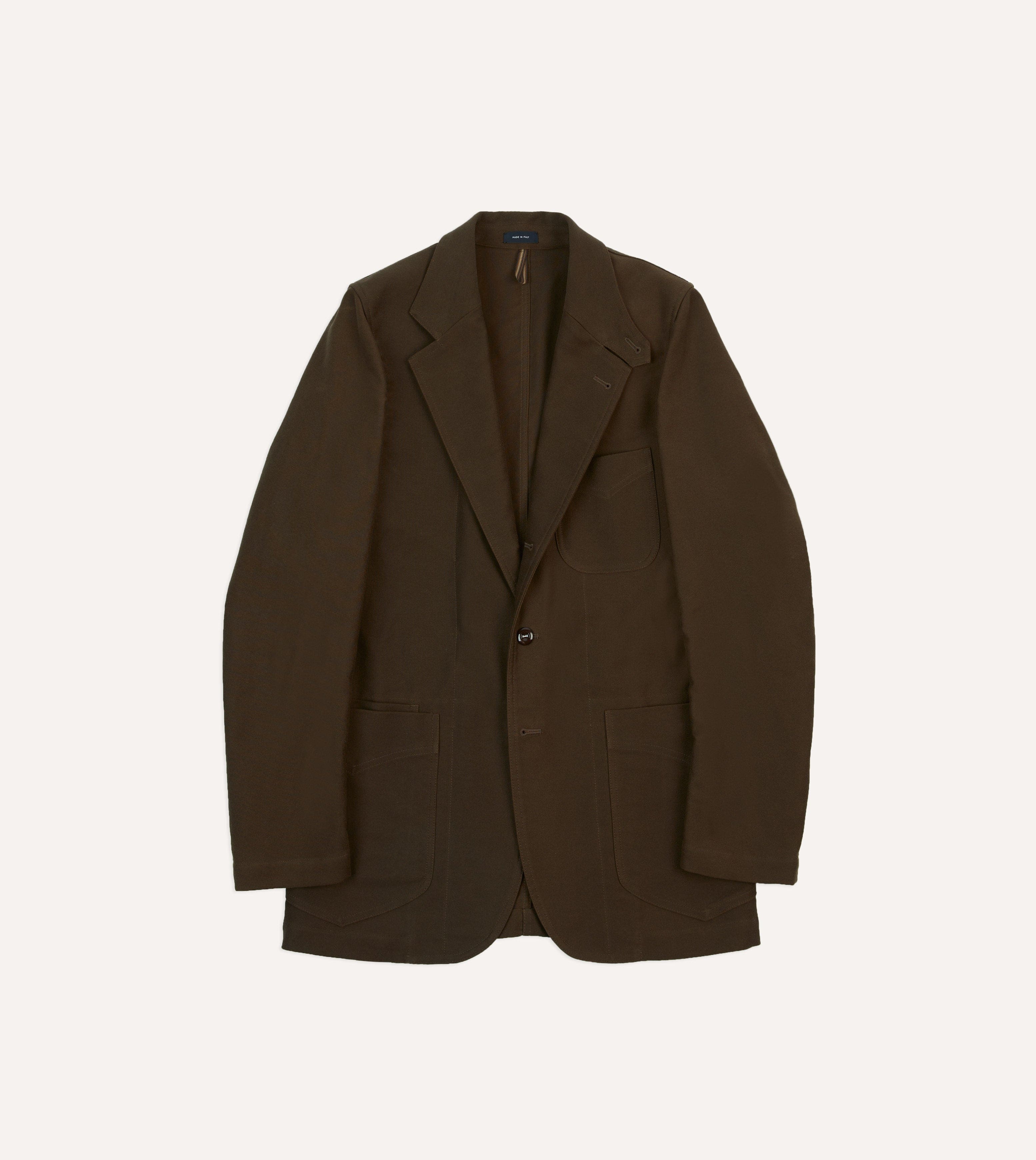 Brown Cotton Twill Western Games Blazer