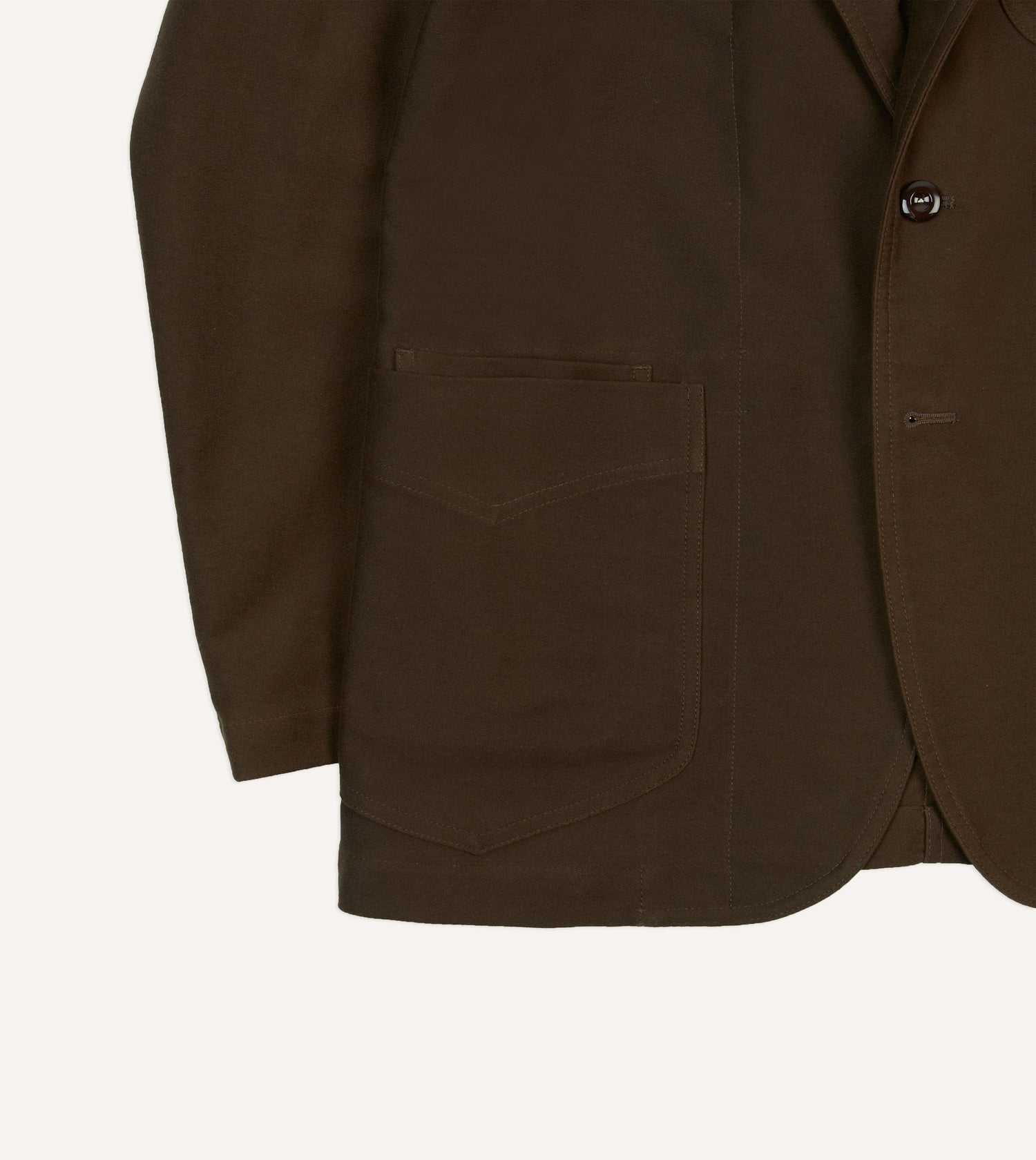 Brown Cotton Twill Western Games Blazer