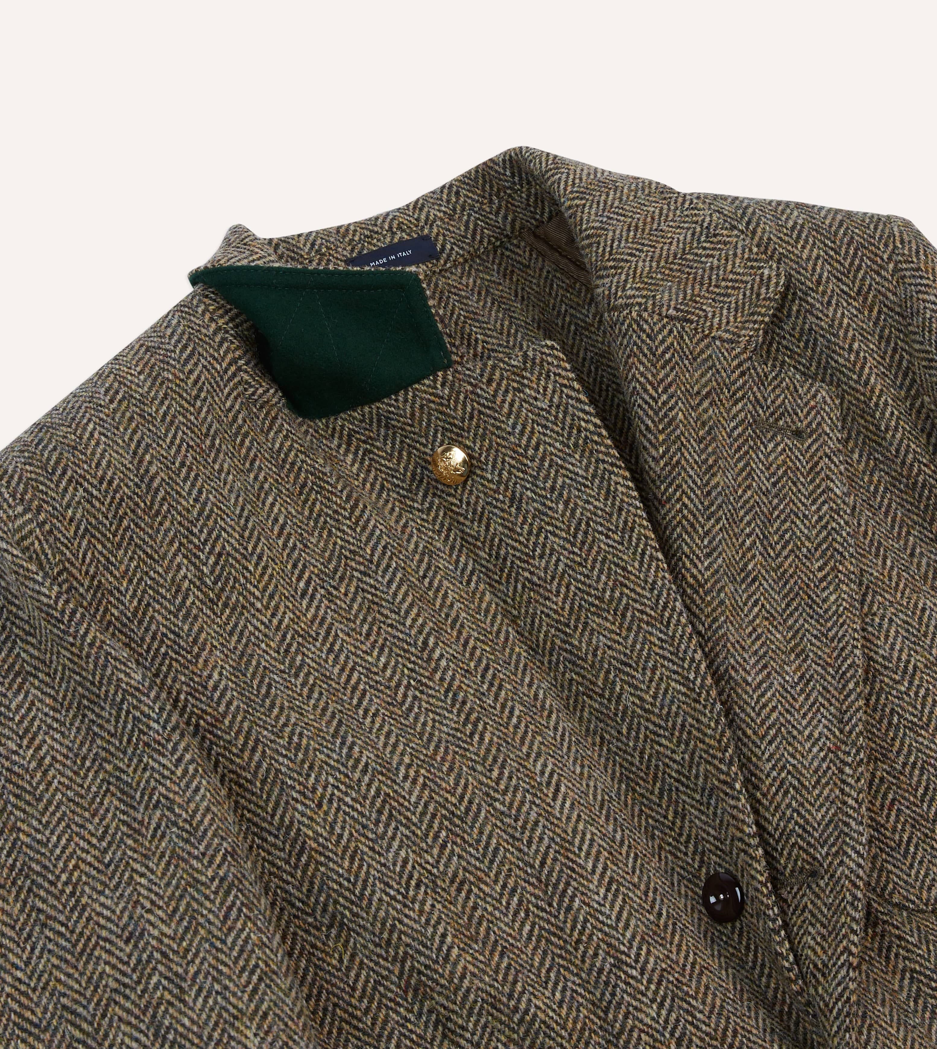 Olive Herringbone Harris Tweed Games Blazer Mk. VII – Drakes