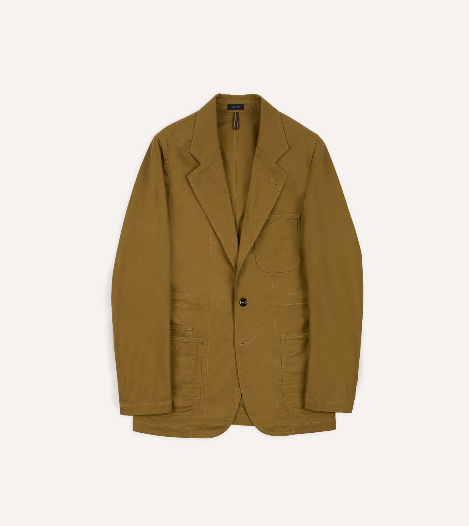 Olive Cotton Drawstring Games Blazer